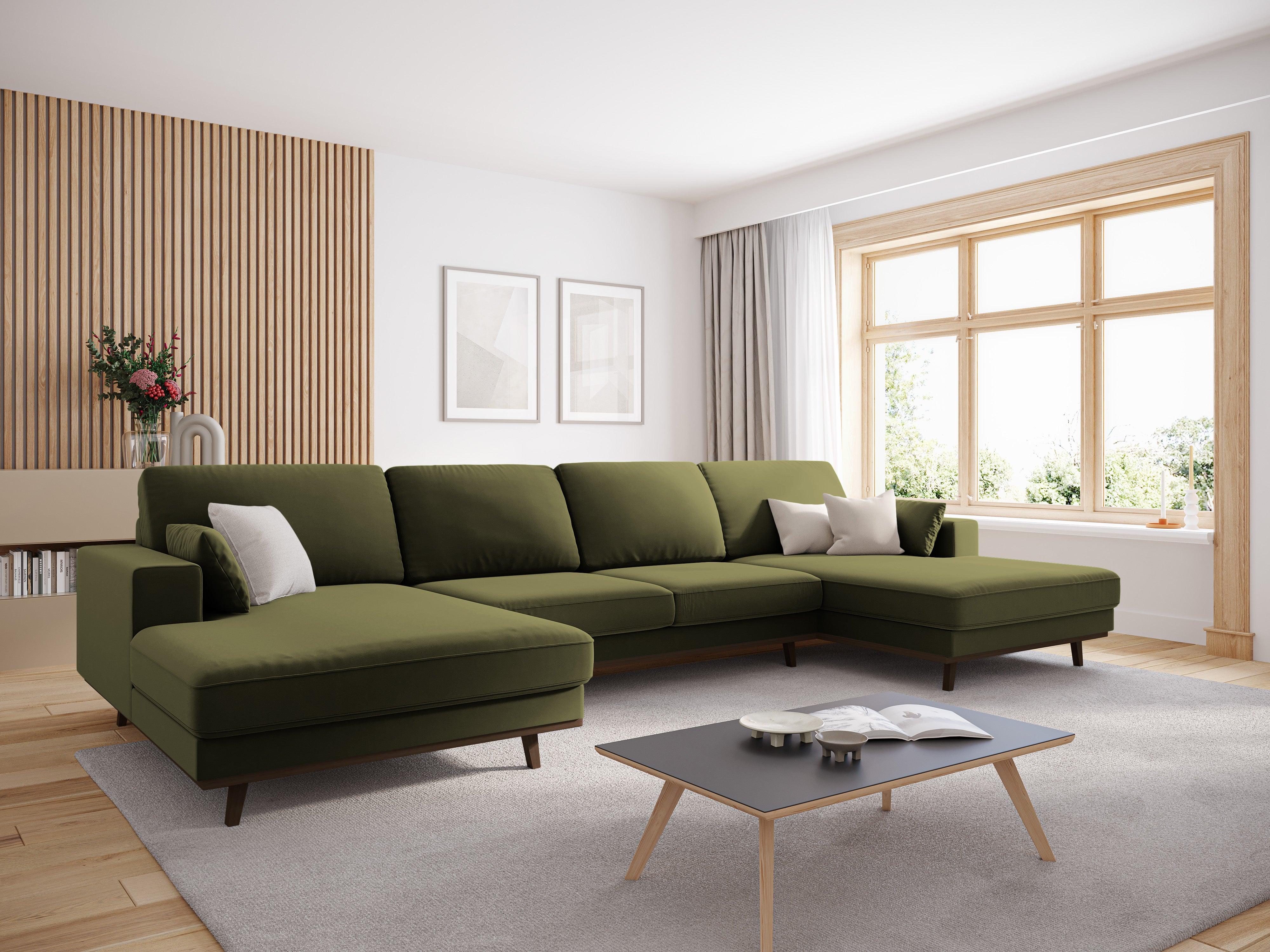 Narożnik aksamitny panoramiczny HEBE zielony Mazzini Sofas Eye on Design