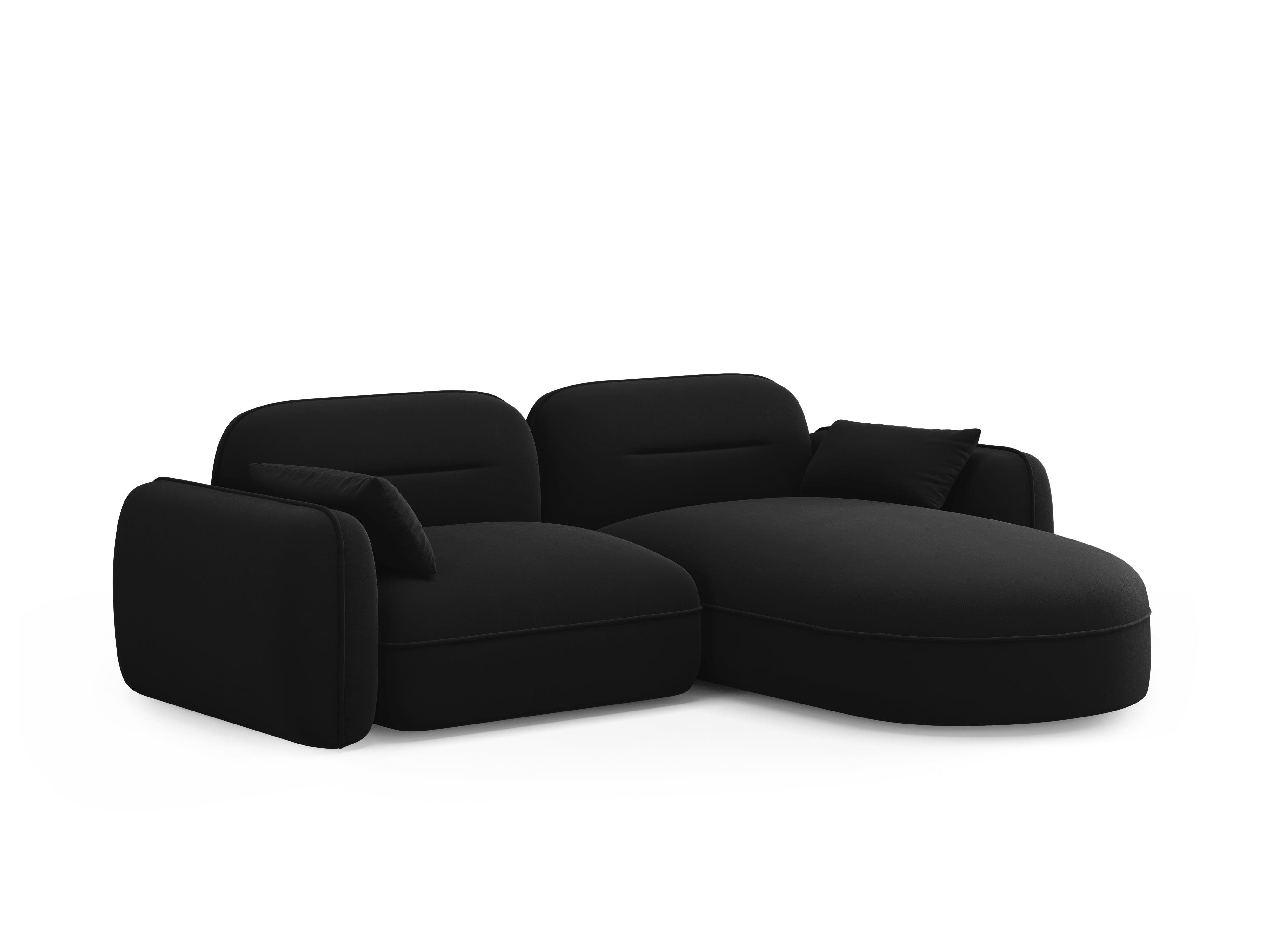 Narożnik modułowy aksamitny prawostronny 3-osobowy SYDNEY czarny Cosmopolitan Design Eye on Design
