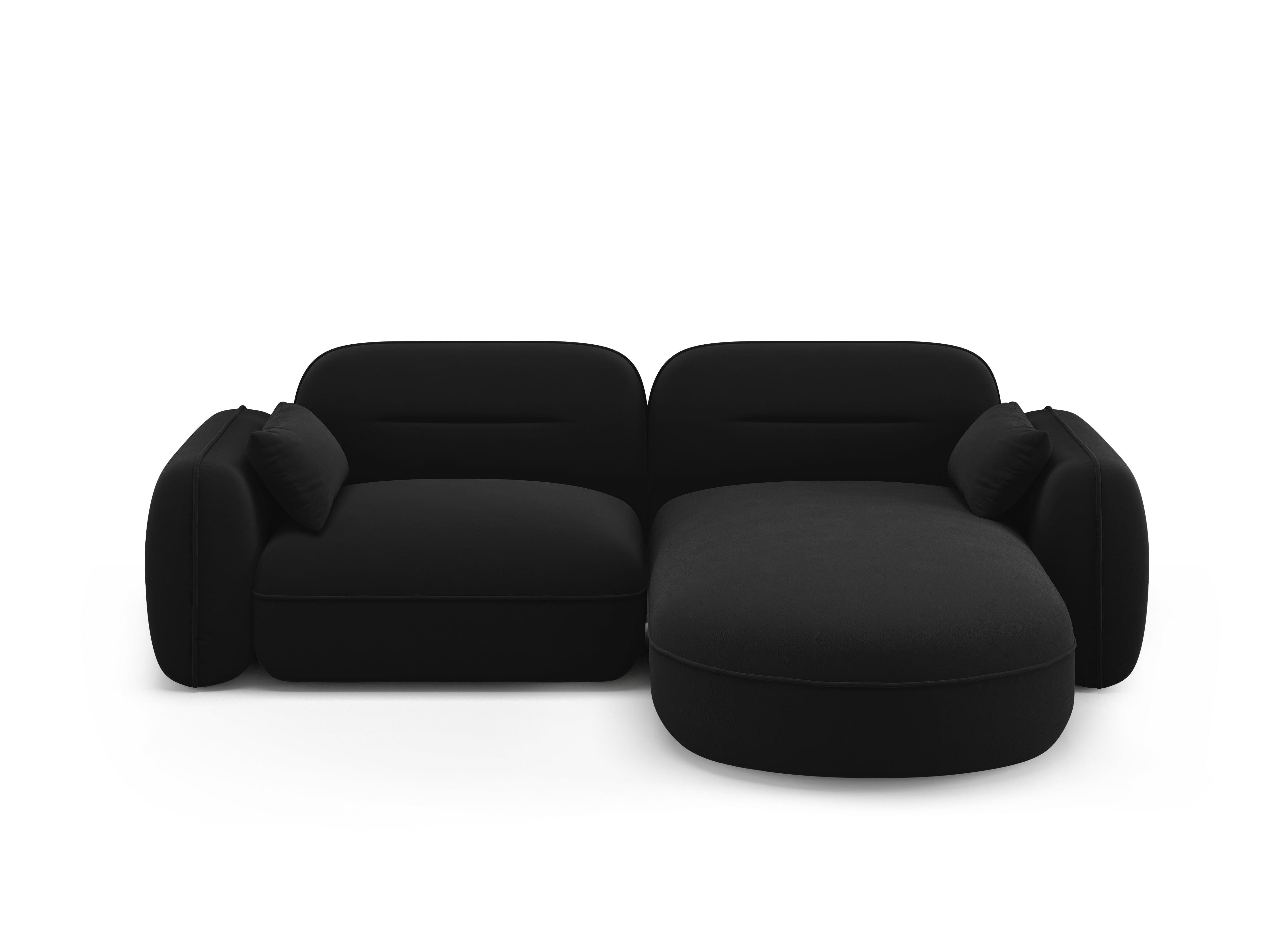 Narożnik modułowy aksamitny prawostronny 3-osobowy SYDNEY czarny Cosmopolitan Design Eye on Design