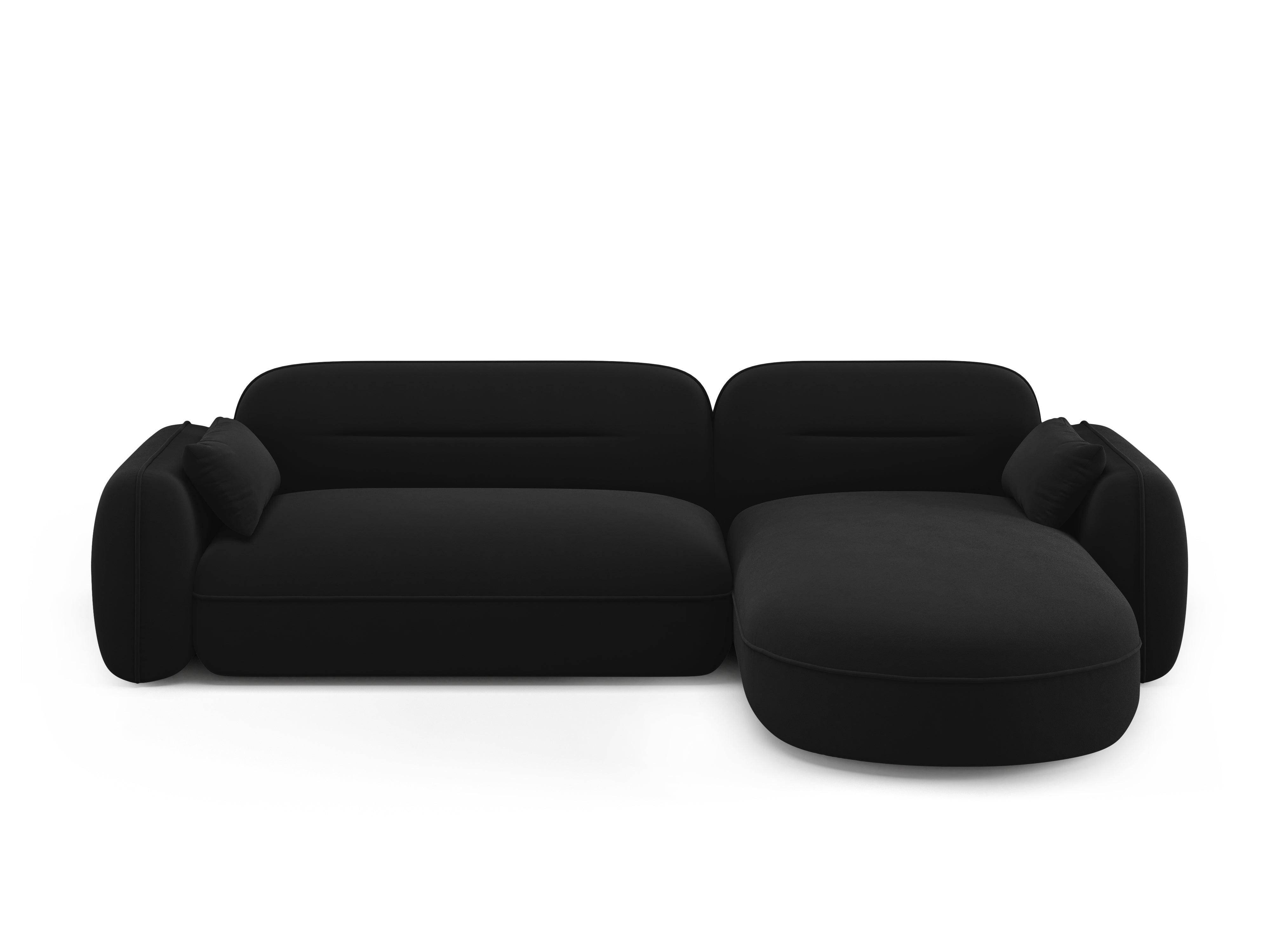 Narożnik modułowy aksamitny prawostronny 3,5-osobowy SYDNEY czarny Cosmopolitan Design Eye on Design