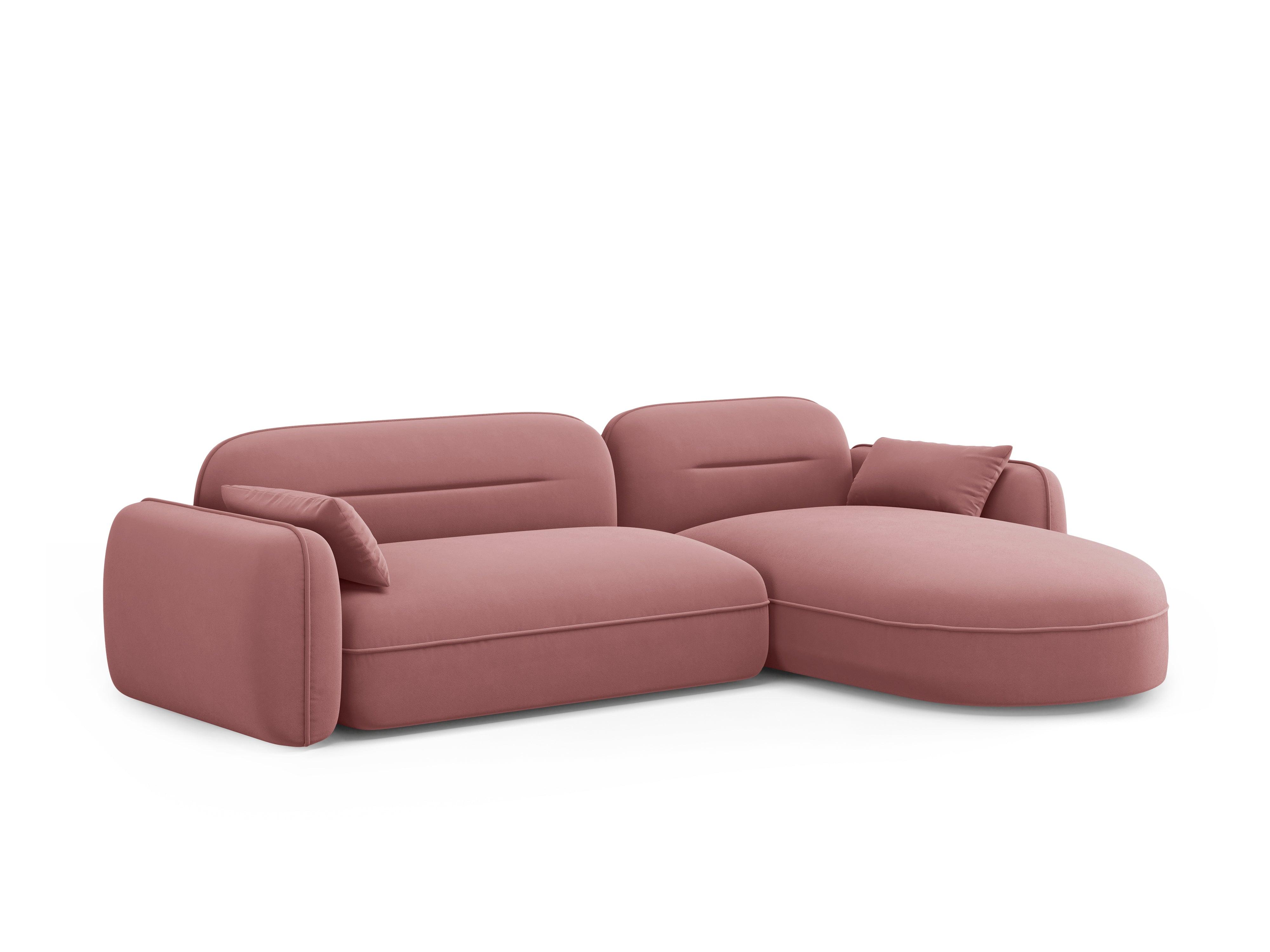 Narożnik modułowy aksamitny prawostronny 3,5-osobowy SYDNEY łososiowa Cosmopolitan Design Eye on Design