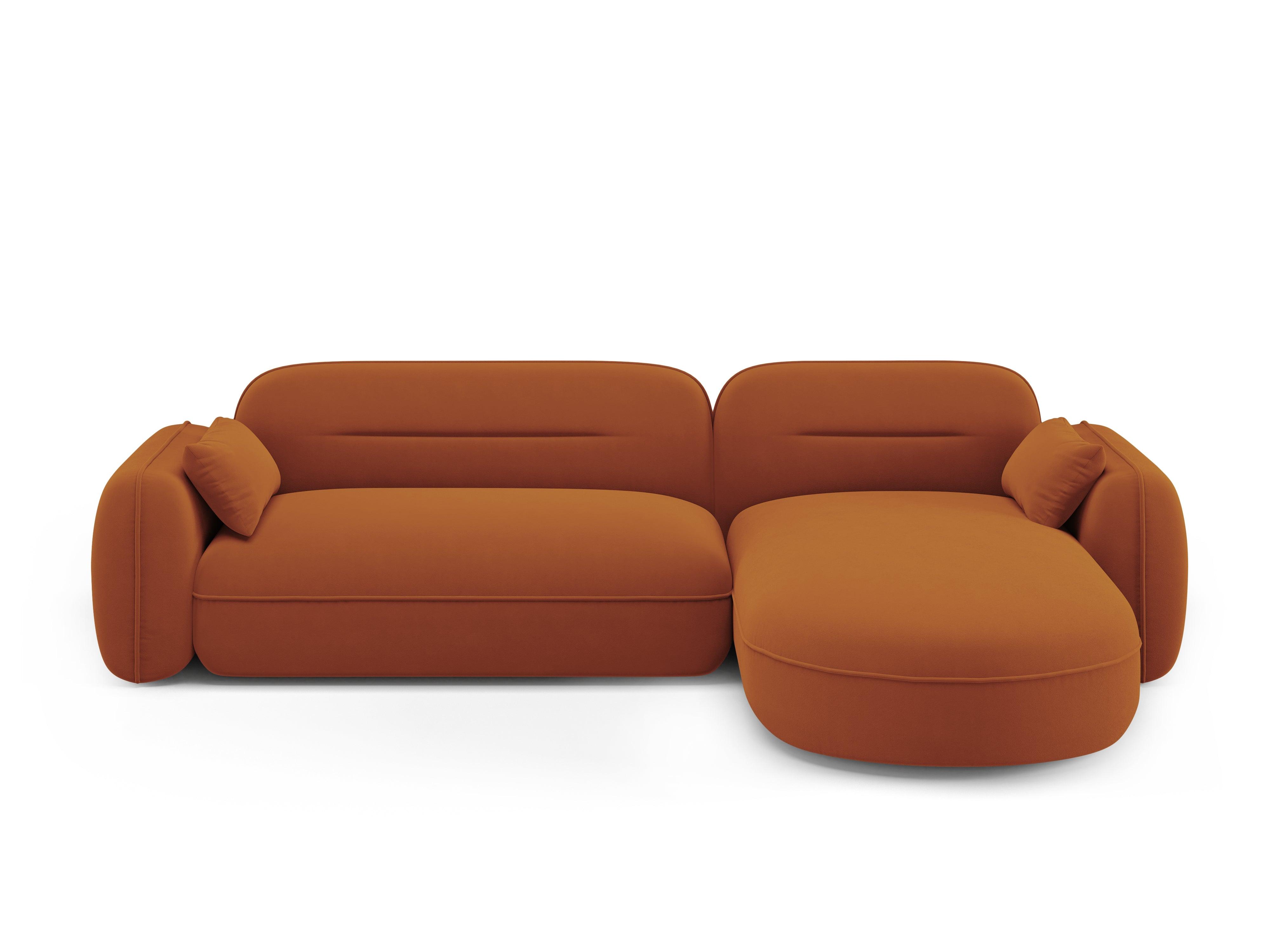 Narożnik modułowy aksamitny prawostronny 3,5-osobowy SYDNEY terracotta Cosmopolitan Design Eye on Design