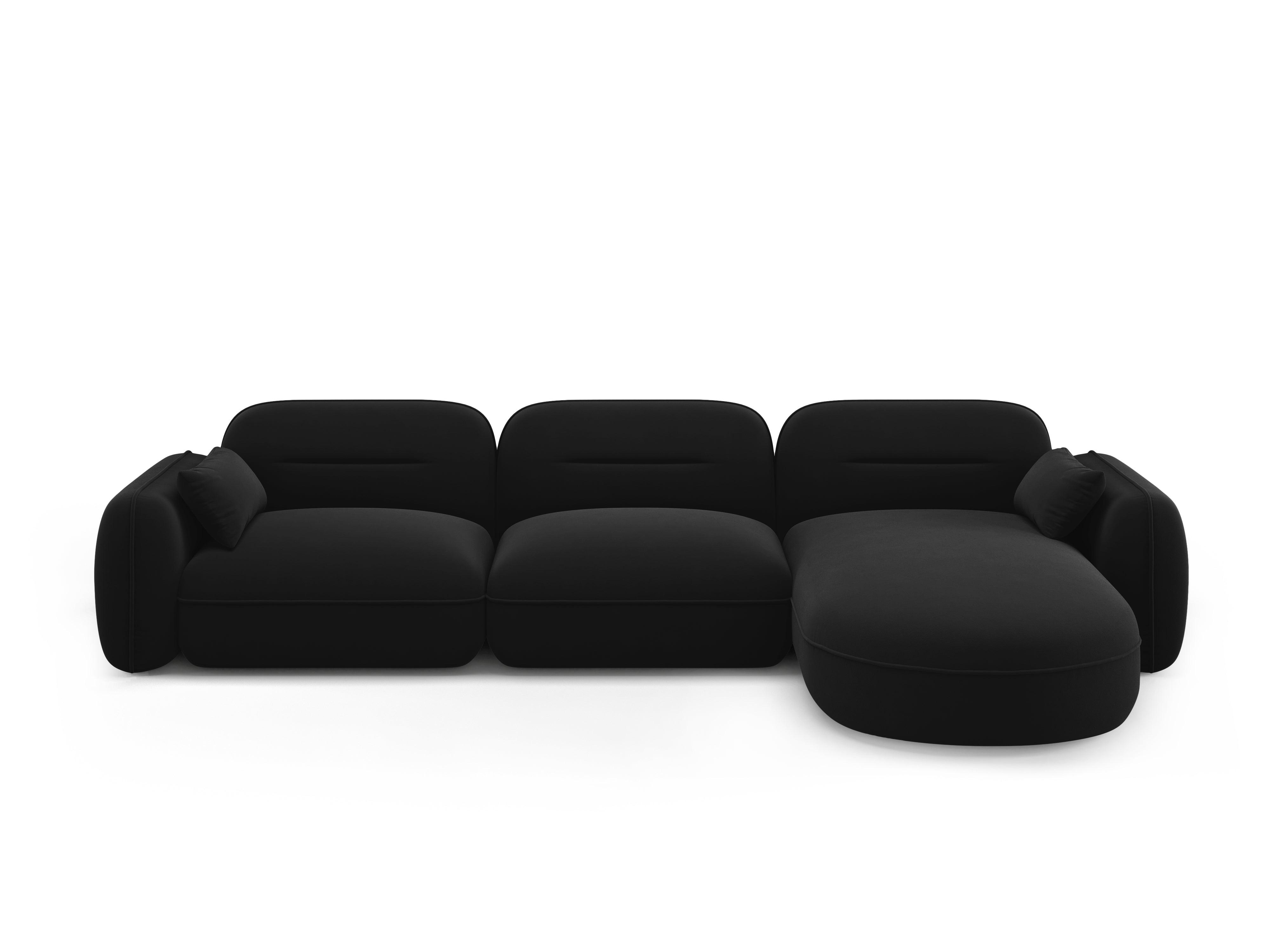 Narożnik modułowy aksamitny prawostronny 4-osobowy SYDNEY czarny Cosmopolitan Design Eye on Design