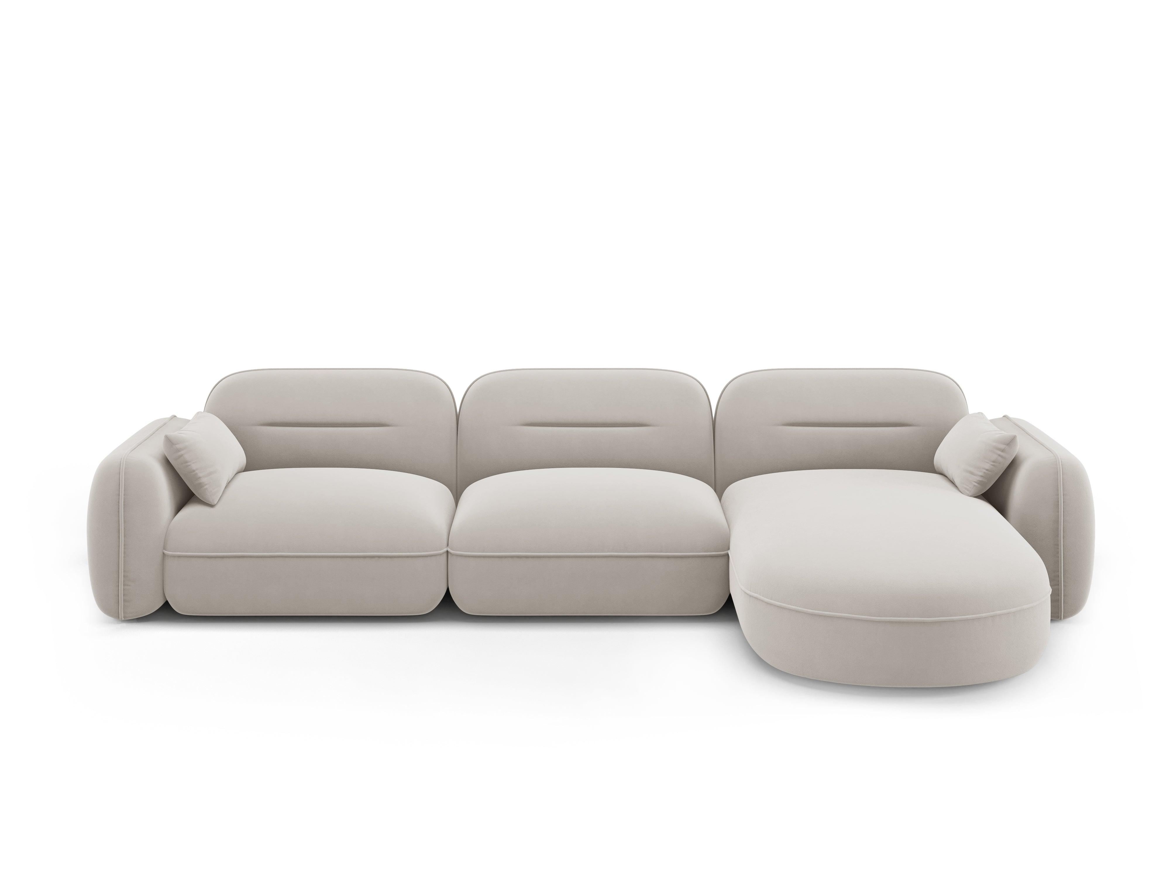 Narożnik modułowy aksamitny prawostronny 4-osobowy SYDNEY kość słoniowa Cosmopolitan Design Eye on Design