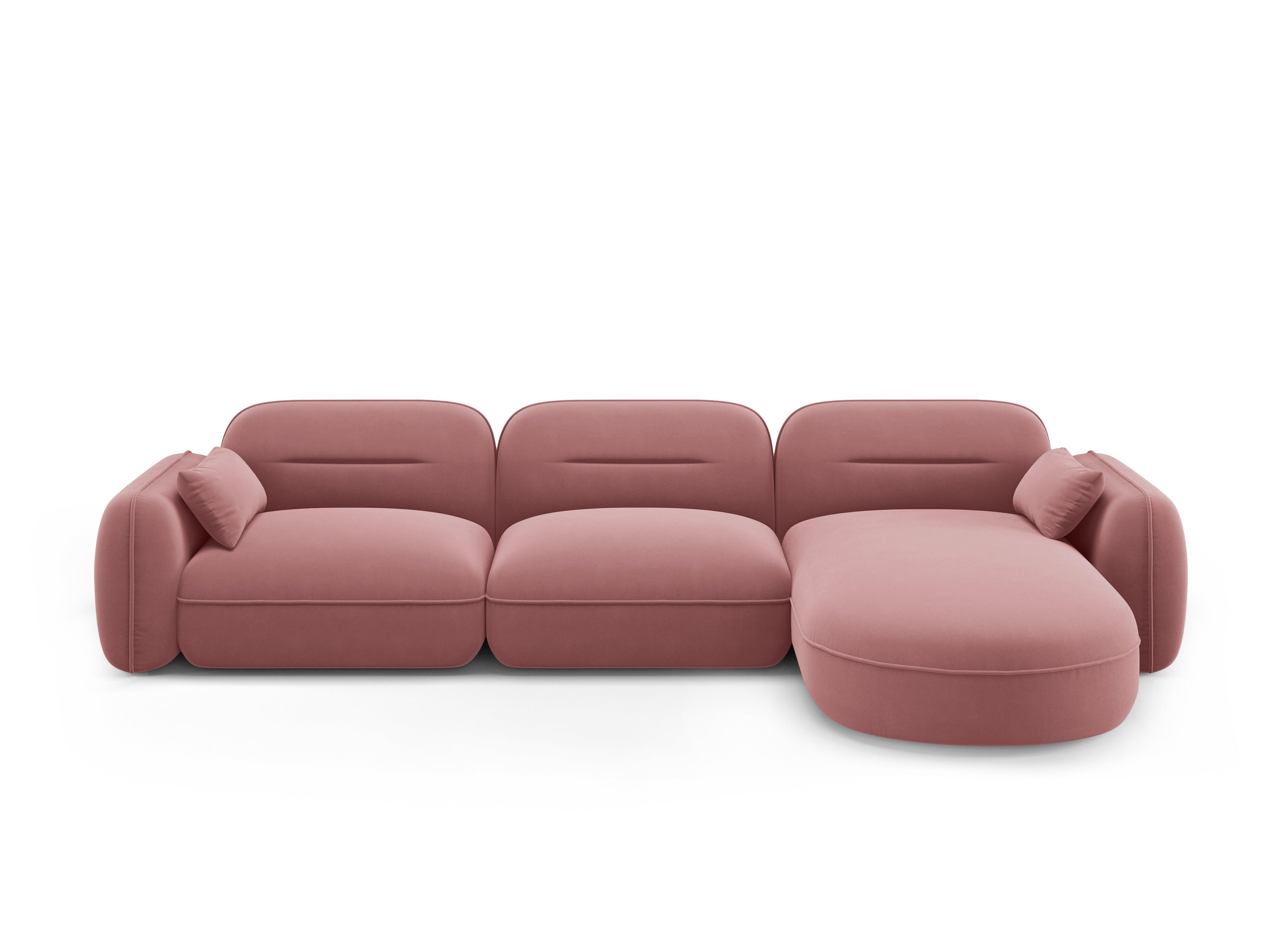 Narożnik modułowy aksamitny prawostronny 4-osobowy SYDNEY łososiowa Cosmopolitan Design Eye on Design