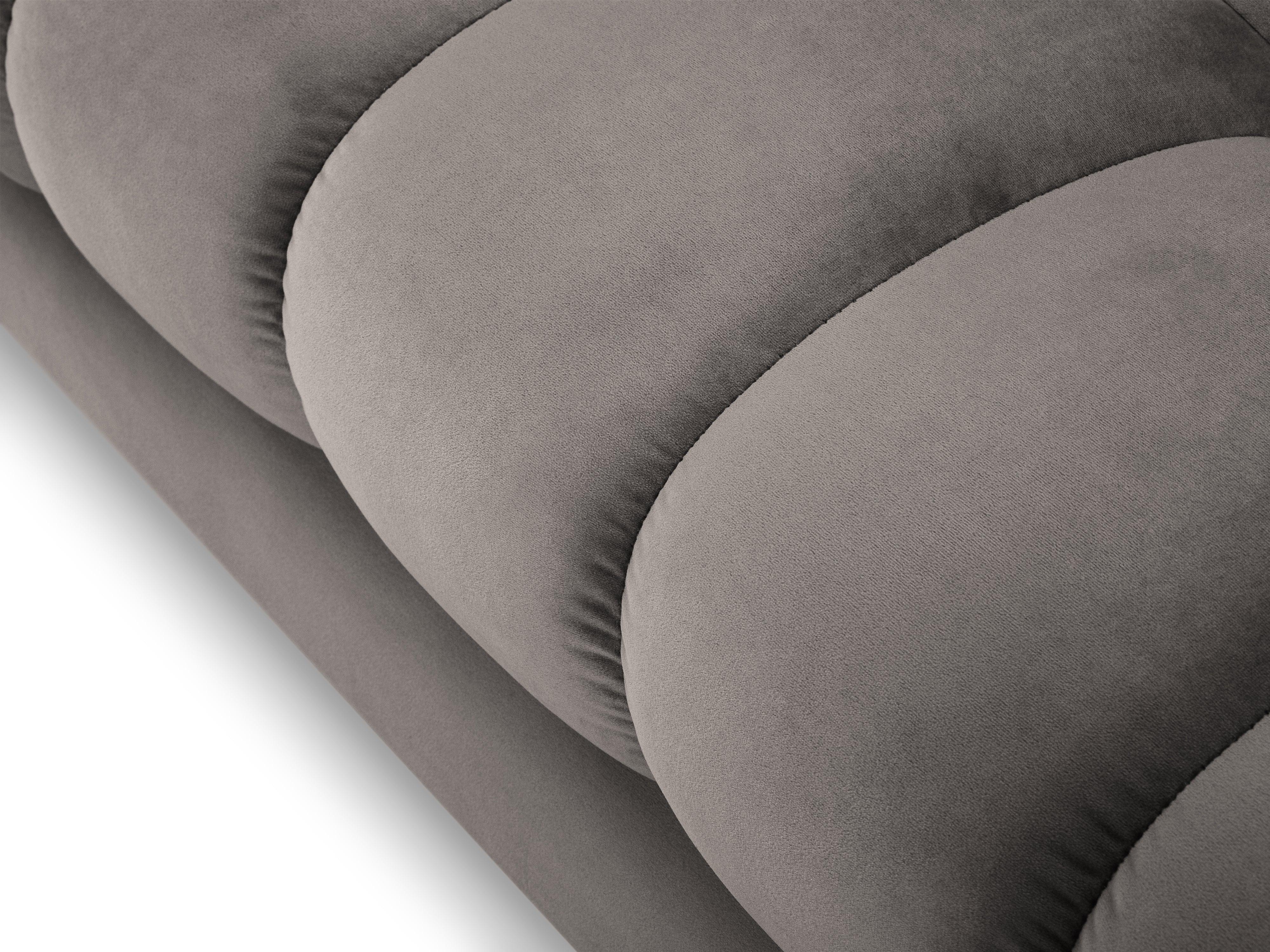 Narożnik aksamitny prawostronny BALI jasnoszary z czarną podstawą Cosmopolitan Design Eye on Design