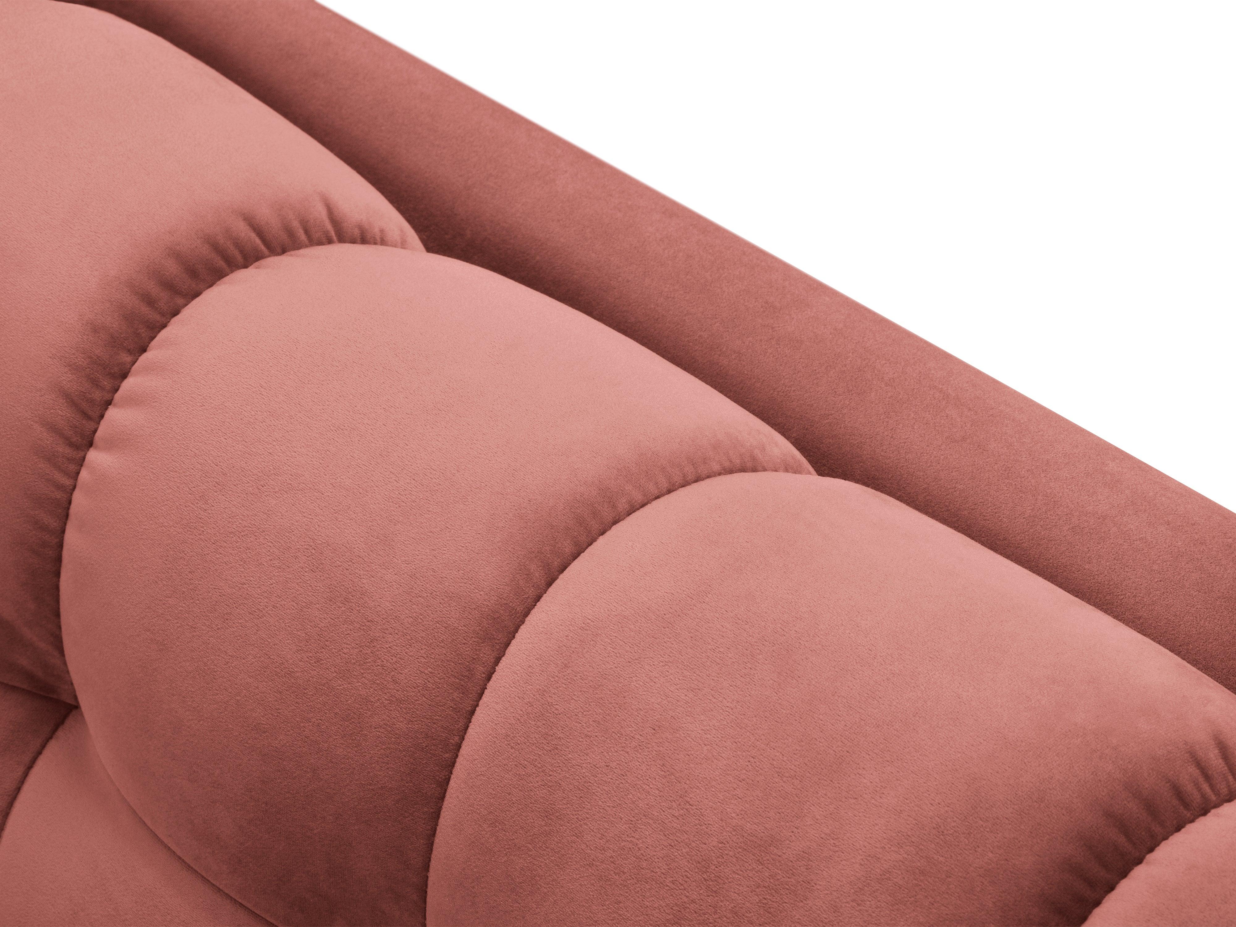 Narożnik aksamitny prawostronny BALI różowy ze złotą podstawą Cosmopolitan Design Eye on Design