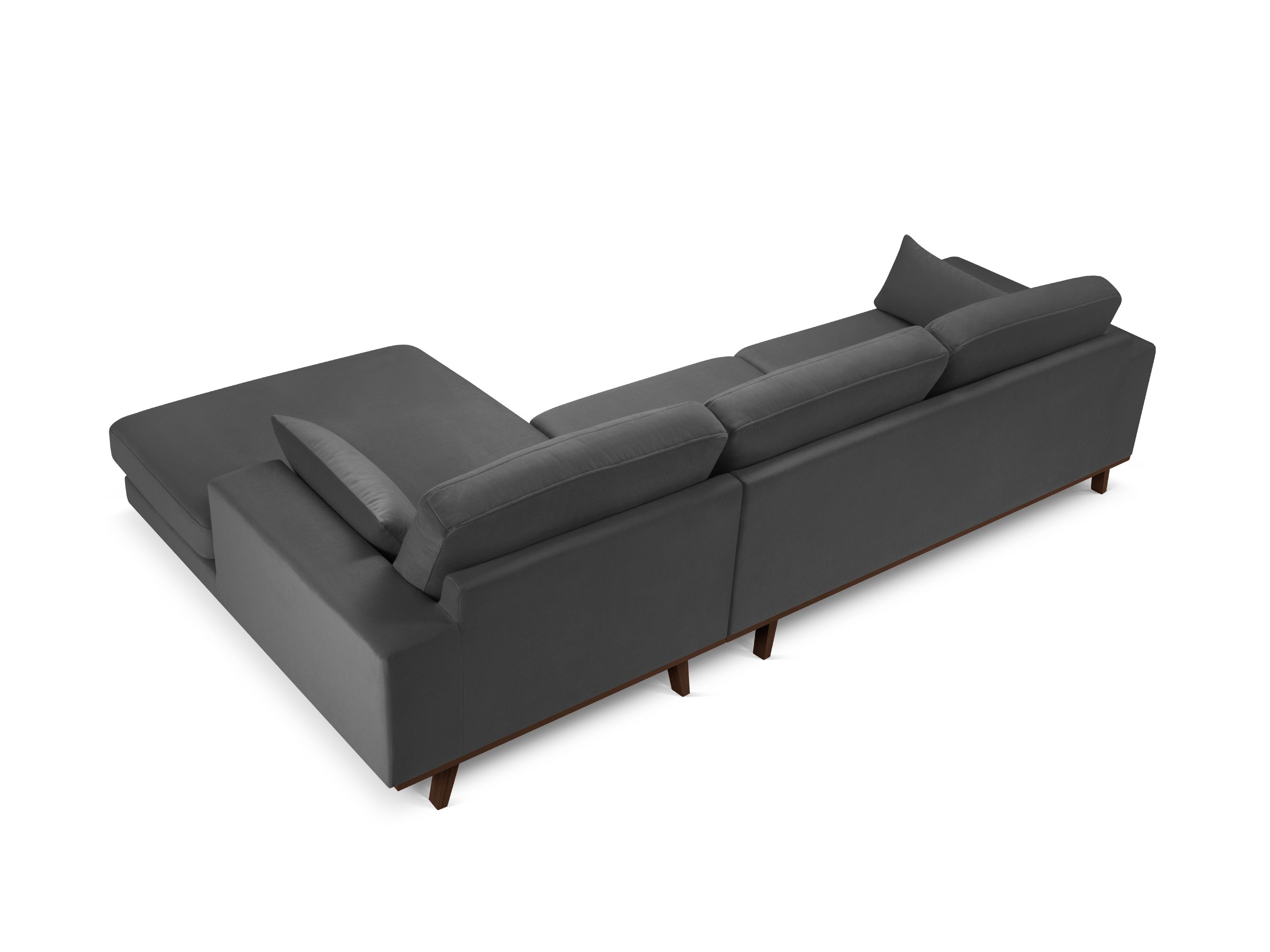Narożnik aksamitny prawostronny HEBE ciemnoszary Mazzini Sofas Eye on Design