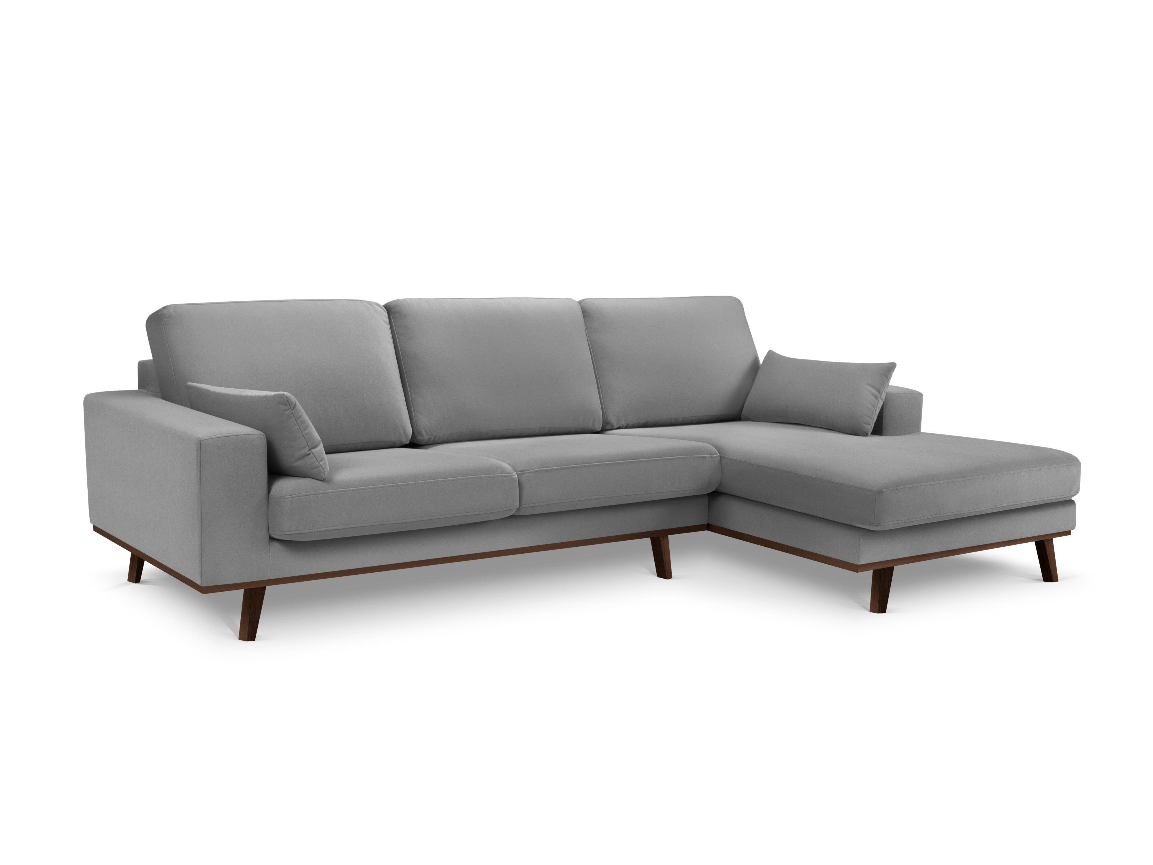 Narożnik aksamitny prawostronny HEBE szary Mazzini Sofas Eye on Design