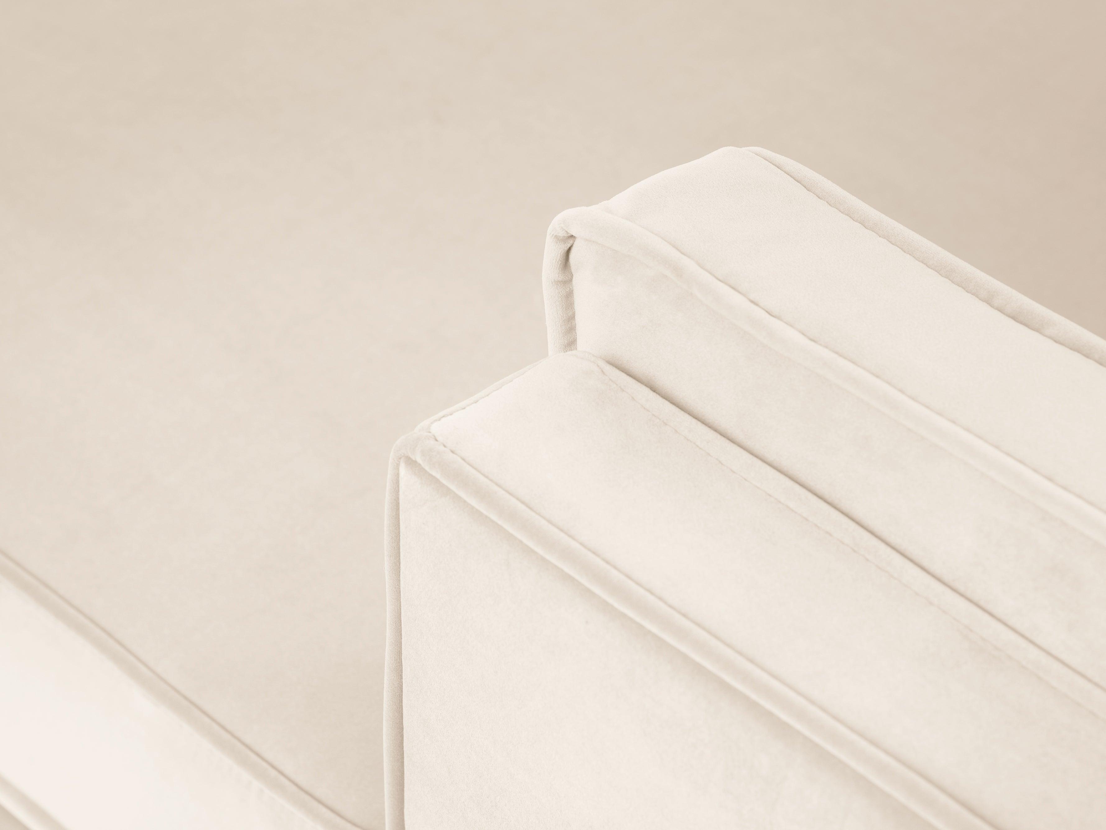 Narożnik aksamitny prawostronny LUIS beżowy z czarną podstawą Milo Casa Eye on Design