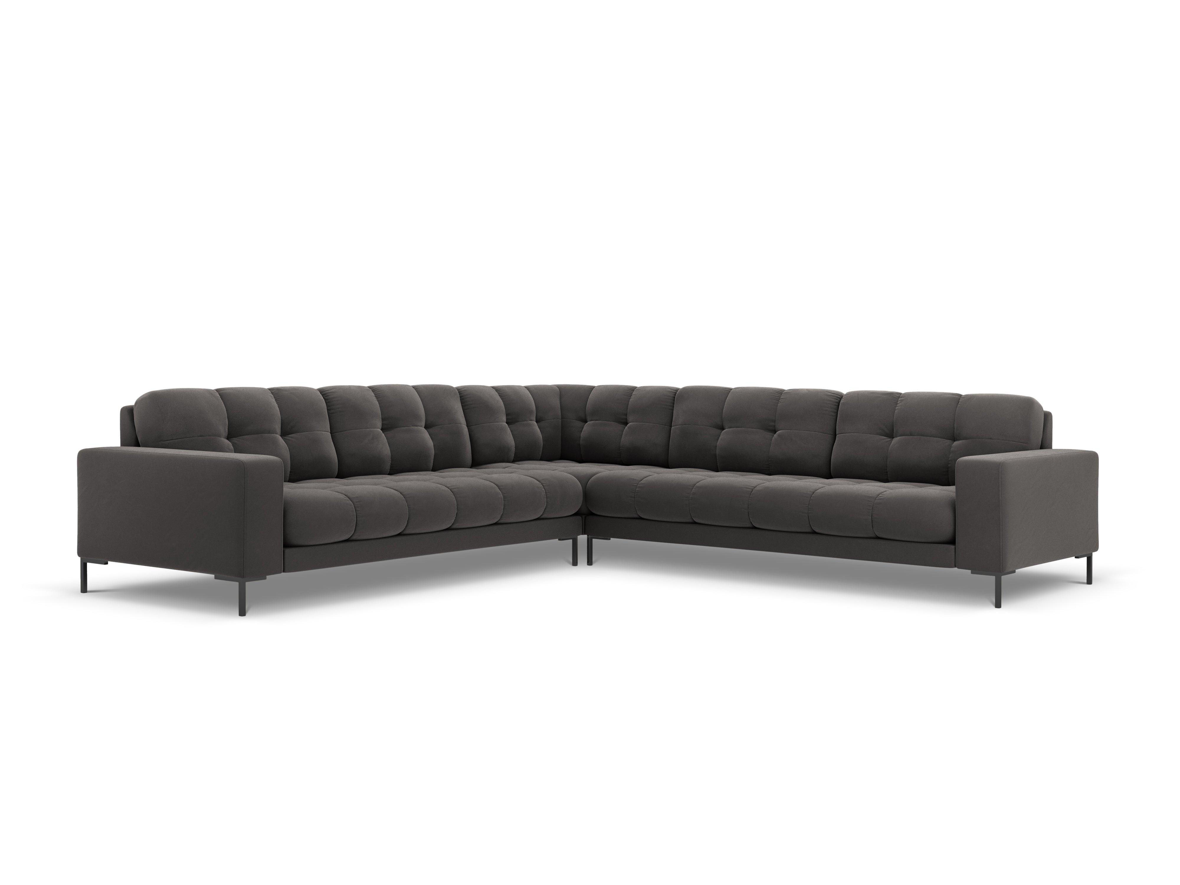 Narożnik aksamitny symetryczny BALI ciemnoszary z czarną podstawą Cosmopolitan Design Eye on Design