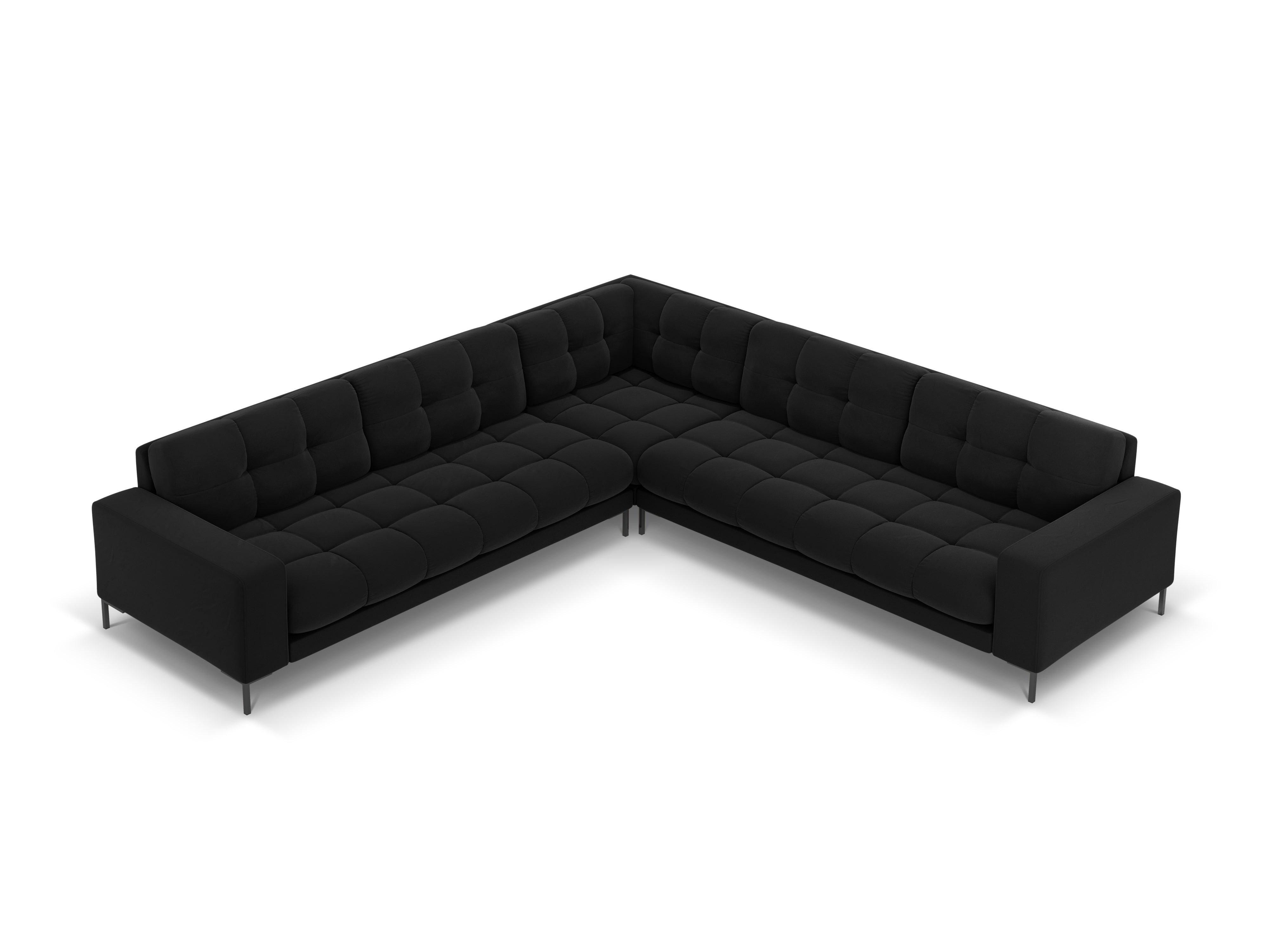 Narożnik aksamitny symetryczny BALI czarny z czarną podstawą Cosmopolitan Design Eye on Design