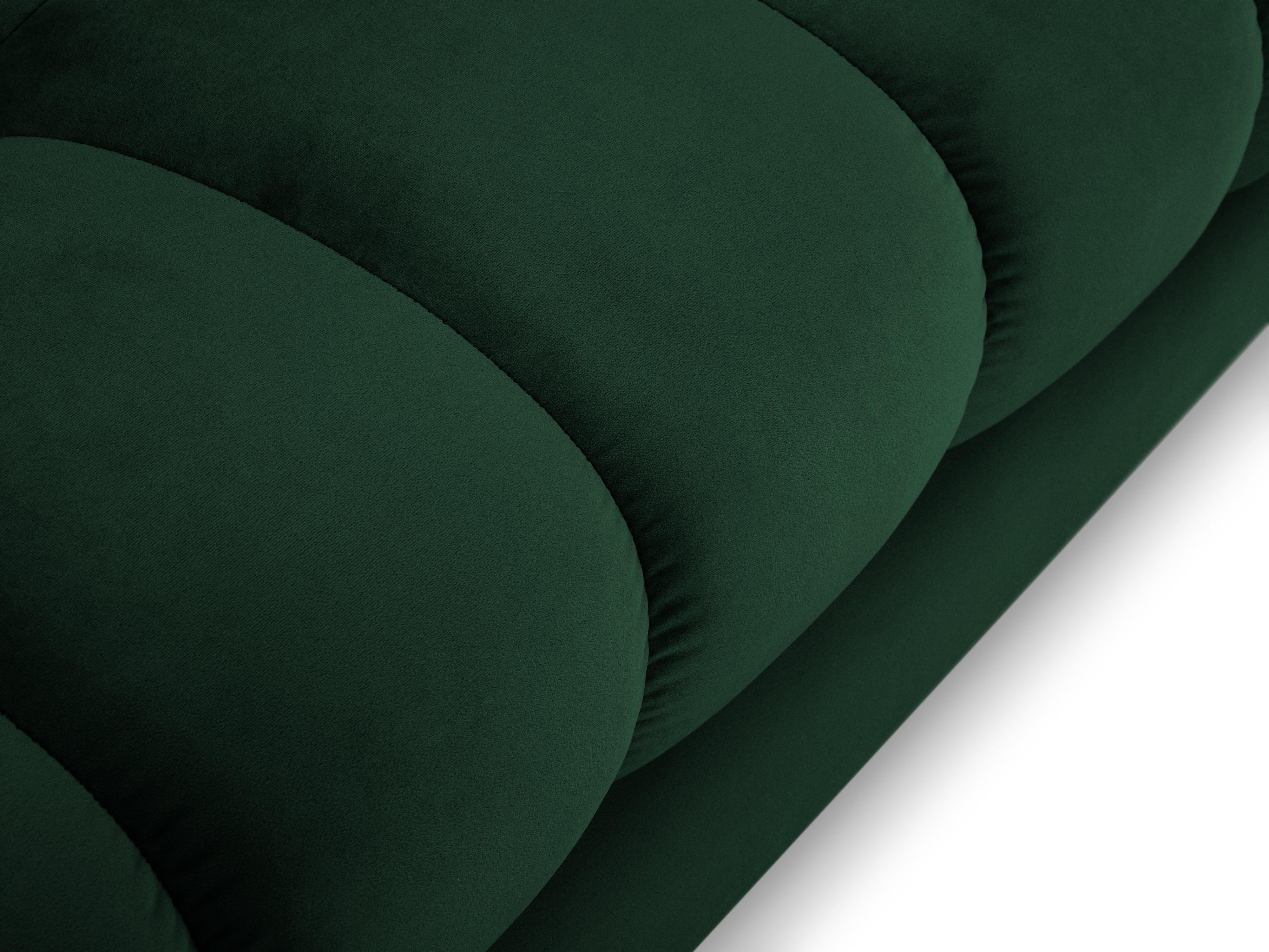 Narożnik aksamitny w kształcie U BALI butelkowa zieleń z czarną podstawą Cosmopolitan Design Eye on Design