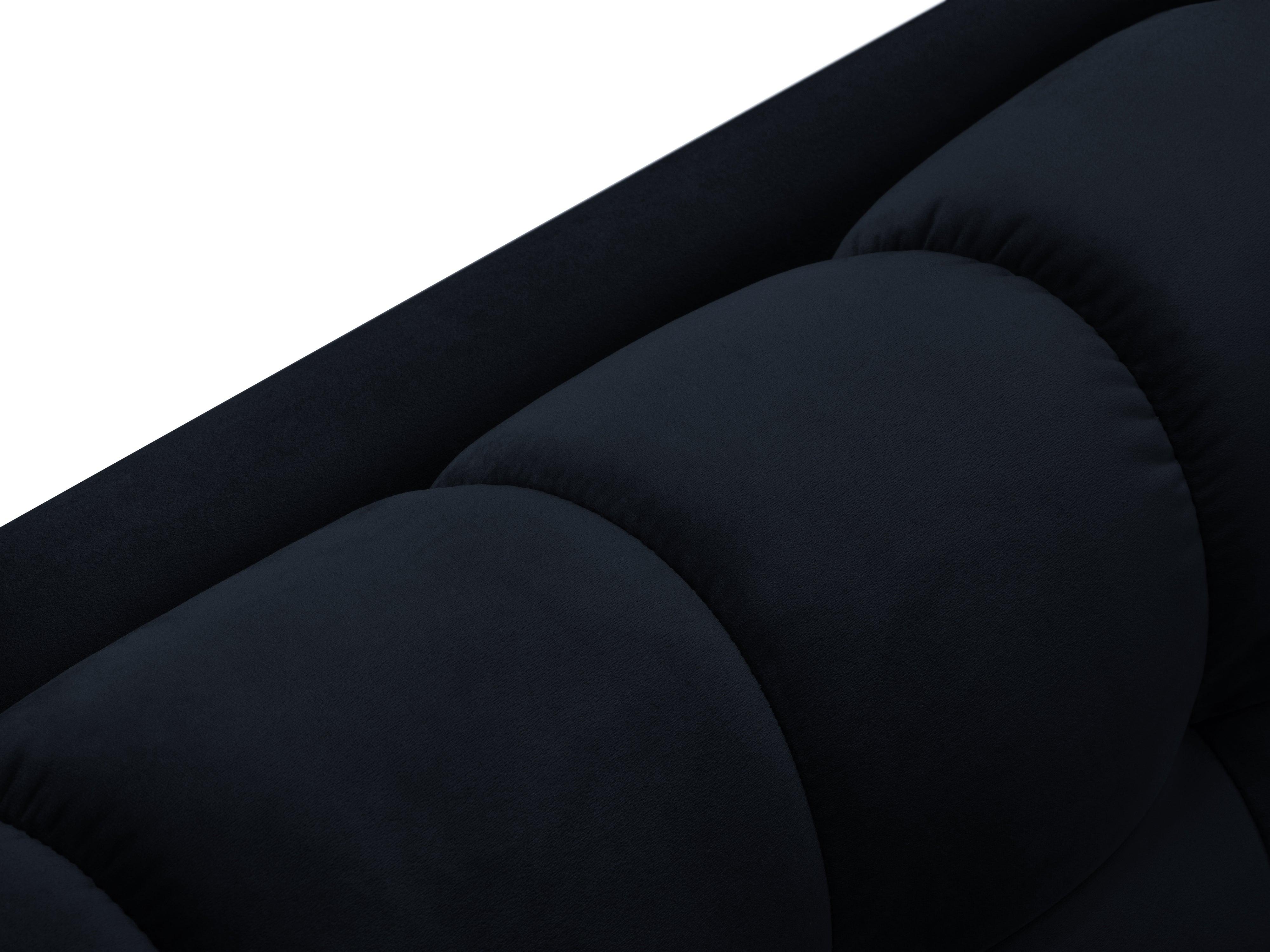Narożnik aksamitny w kształcie U BALI ciemnoniebieski z czarną podstawą Cosmopolitan Design Eye on Design
