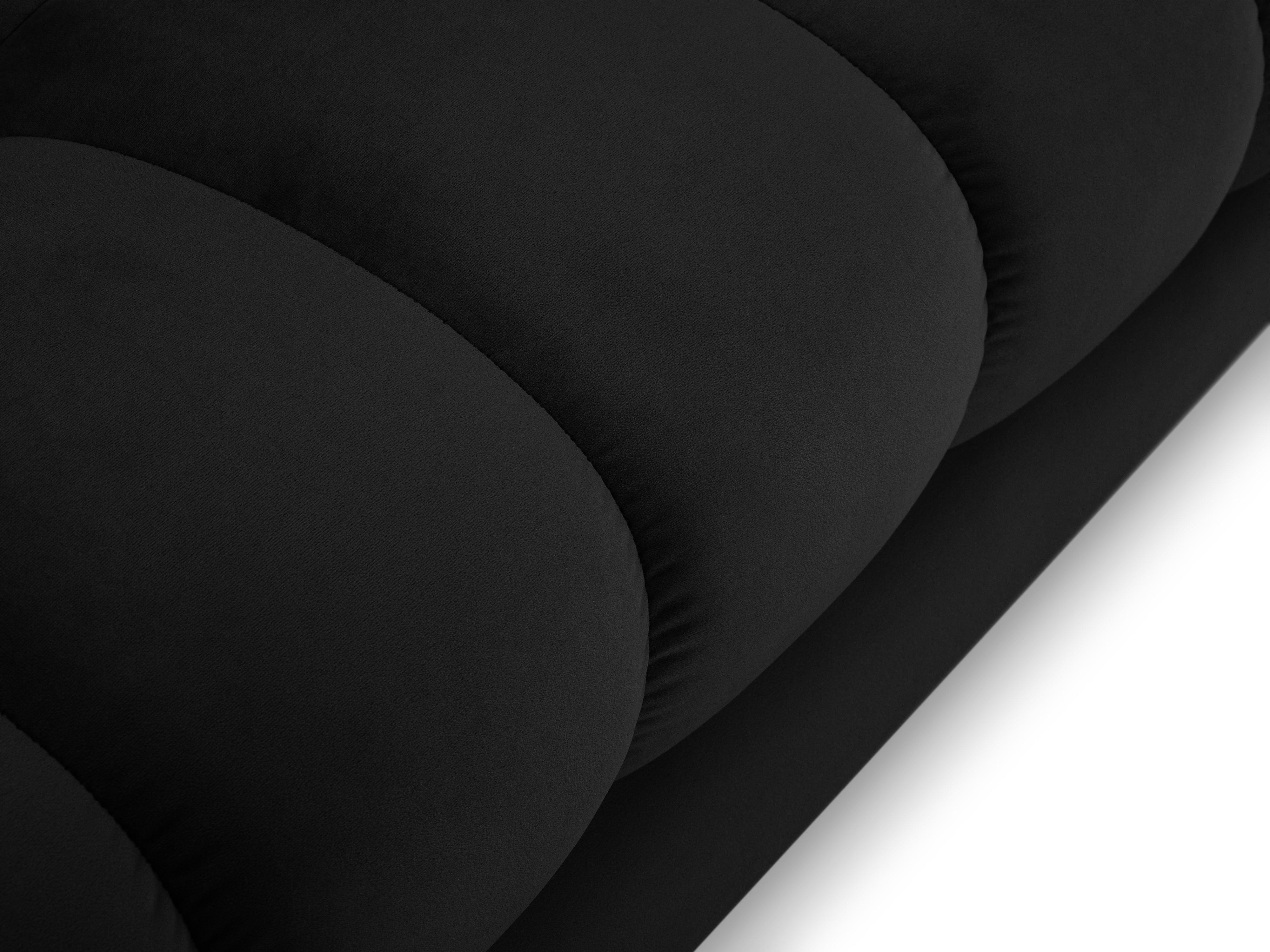 Narożnik aksamitny w kształcie U BALI czarny ze złotą podstawą Cosmopolitan Design Eye on Design