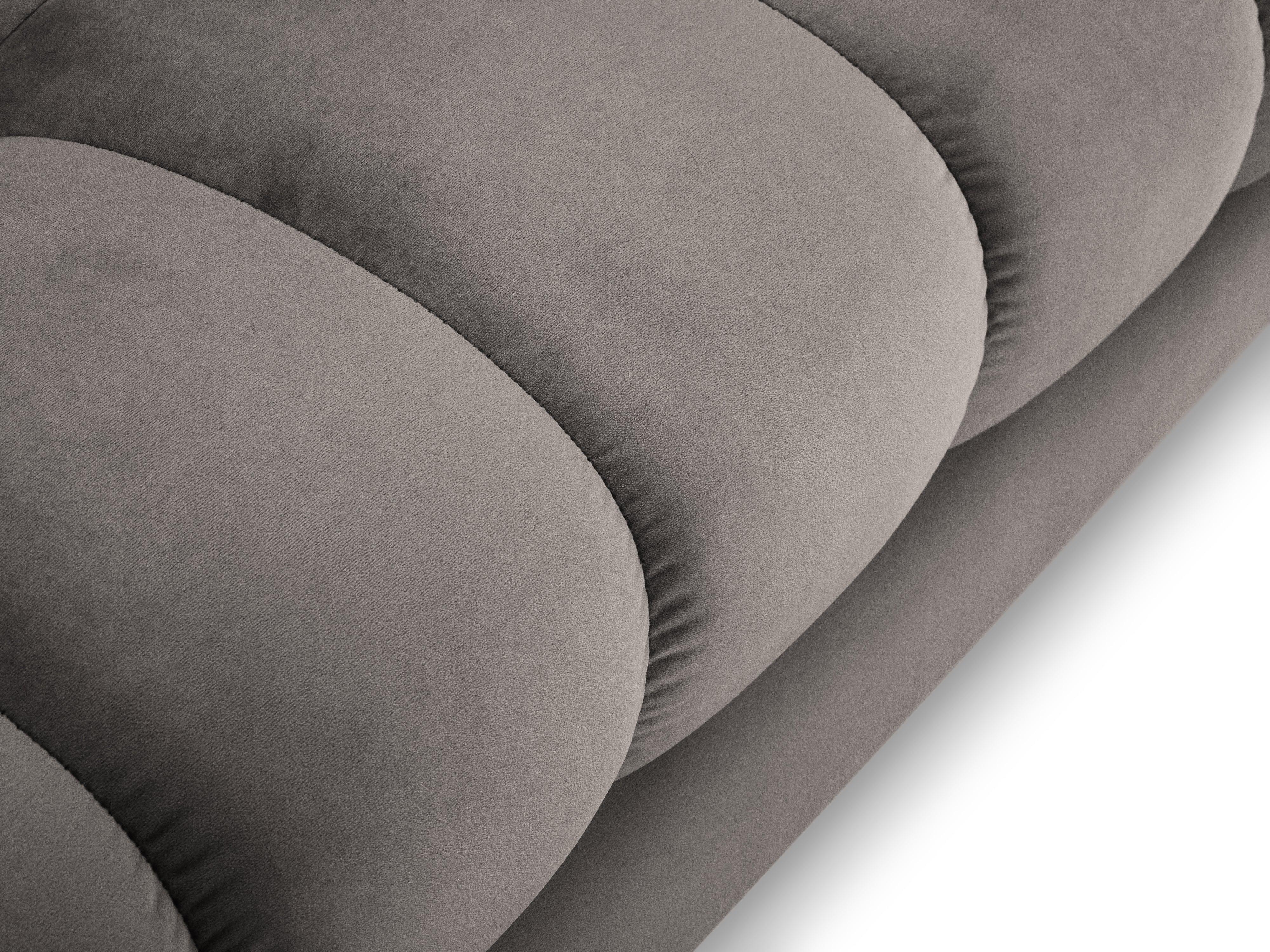 Narożnik aksamitny w kształcie U BALI jasnoszary z czarną podstawą Cosmopolitan Design Eye on Design