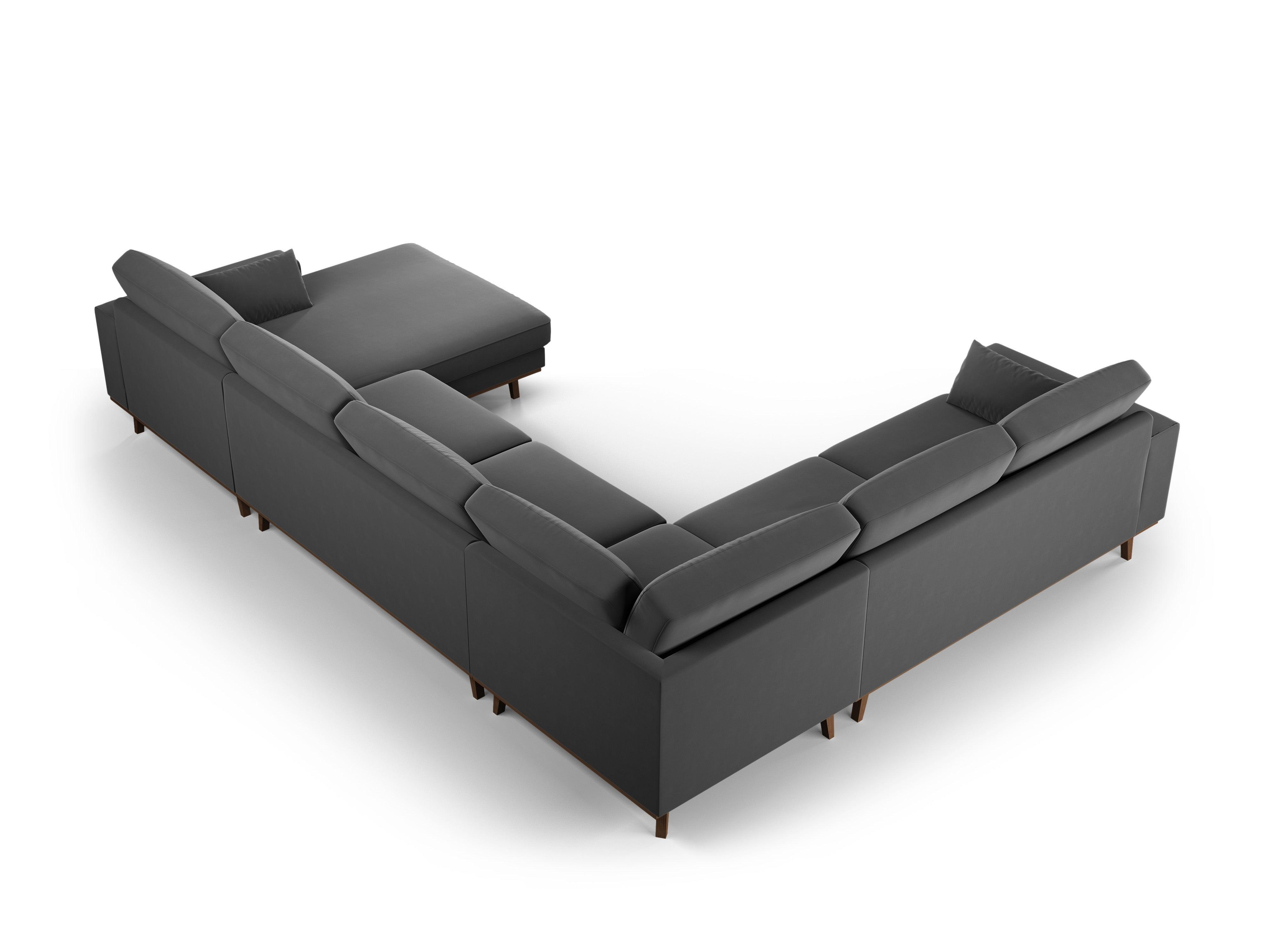 Narożnik lewostronny aksamitny panoramiczny HEBE ciemnoszary Mazzini Sofas Eye on Design
