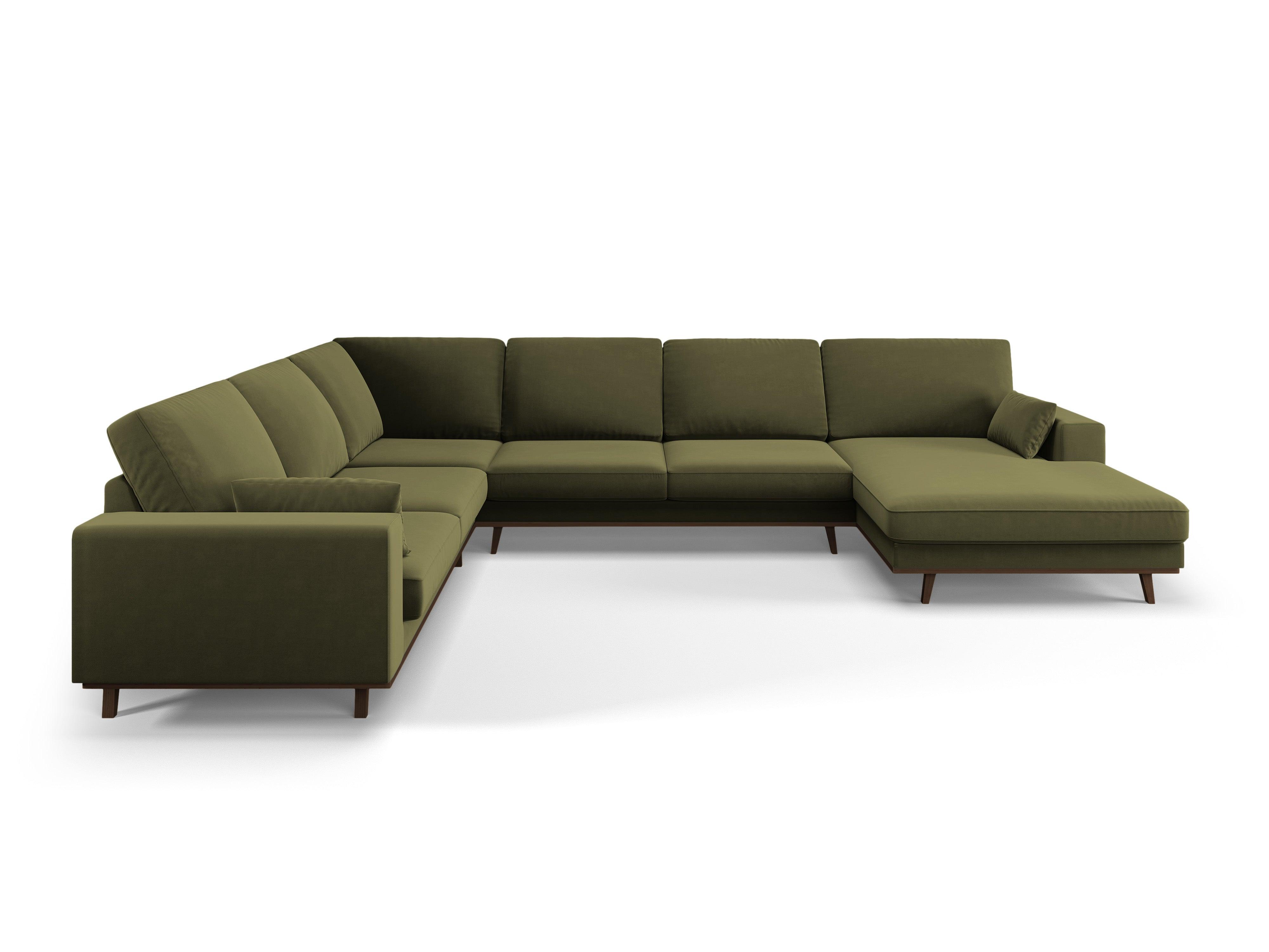 Narożnik lewostronny aksamitny panoramiczny HEBE zielony Mazzini Sofas Eye on Design