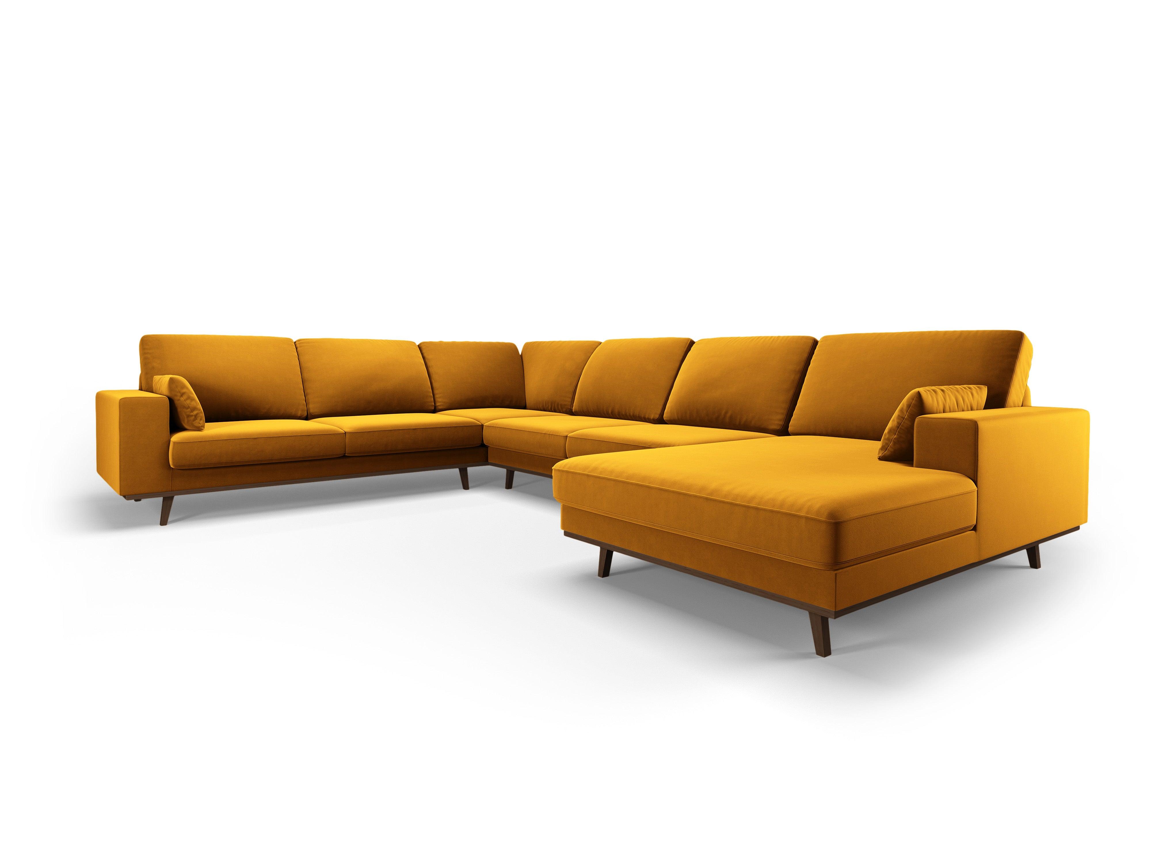 Narożnik lewostronny aksamitny panoramiczny HEBE żółty Mazzini Sofas Eye on Design