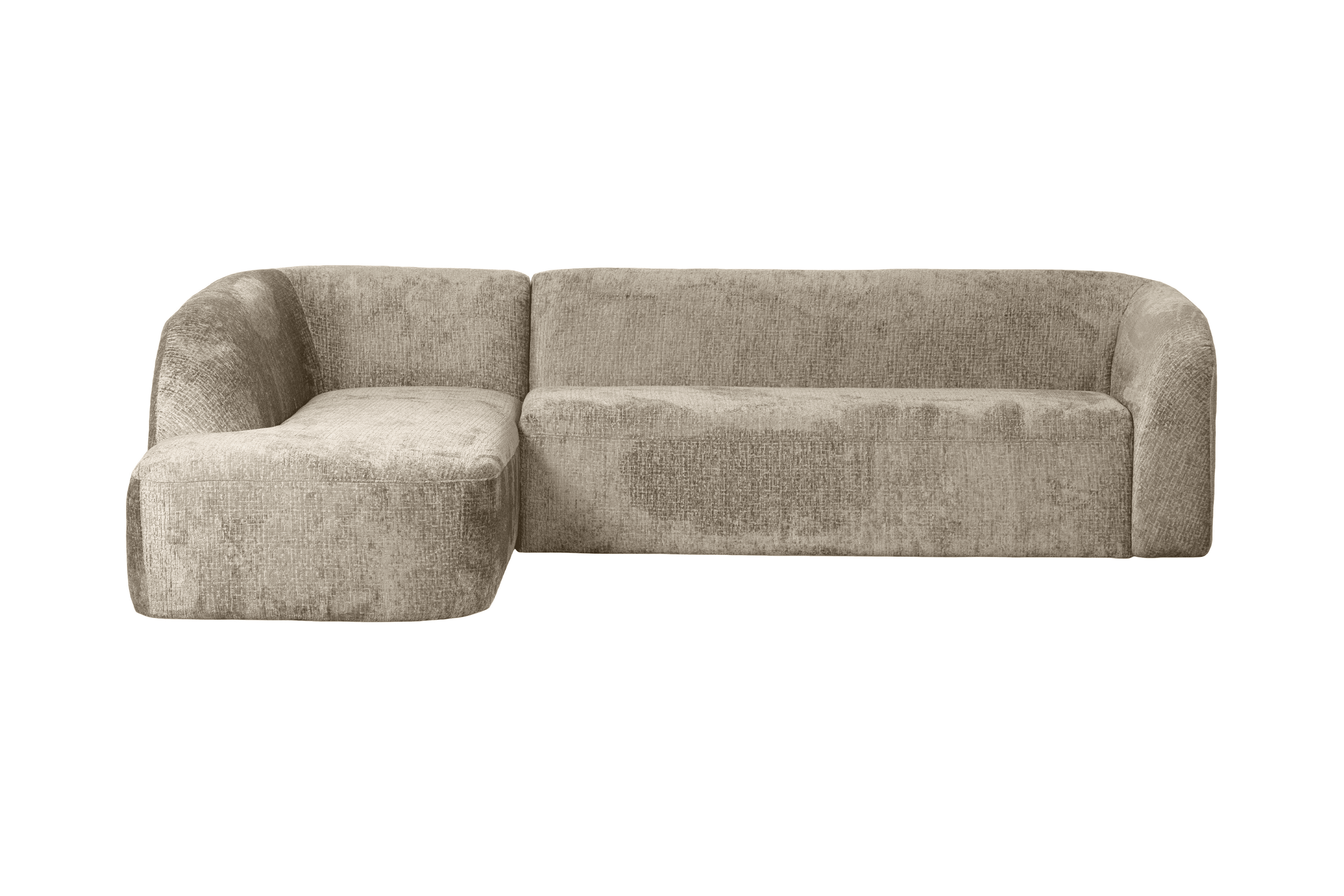 Narożnik lewostronny aksamitny SLOPING beżowy Be Pure Eye on Design