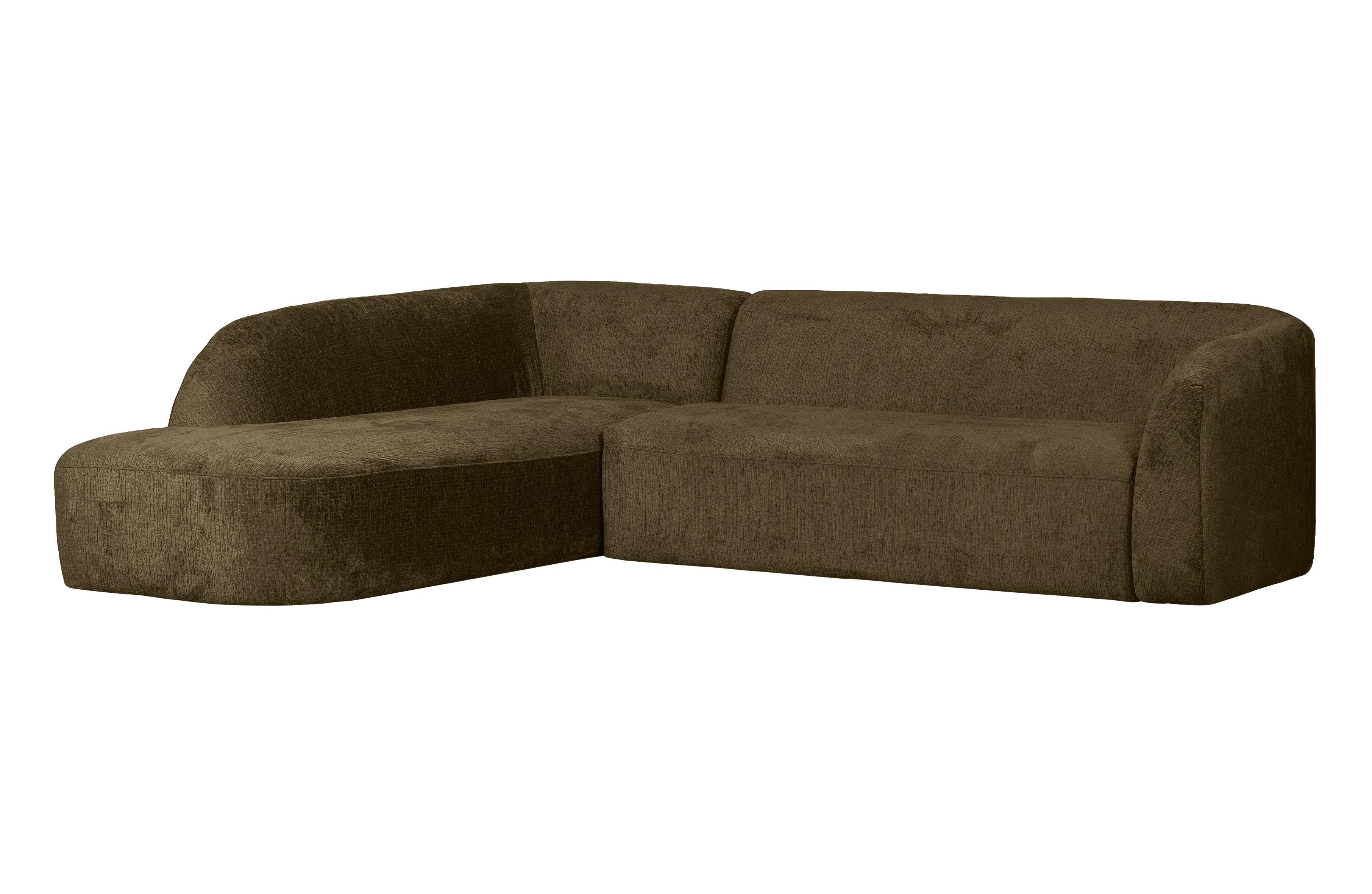 Narożnik lewostronny aksamitny SLOPING ciemnozielony Be Pure Eye on Design