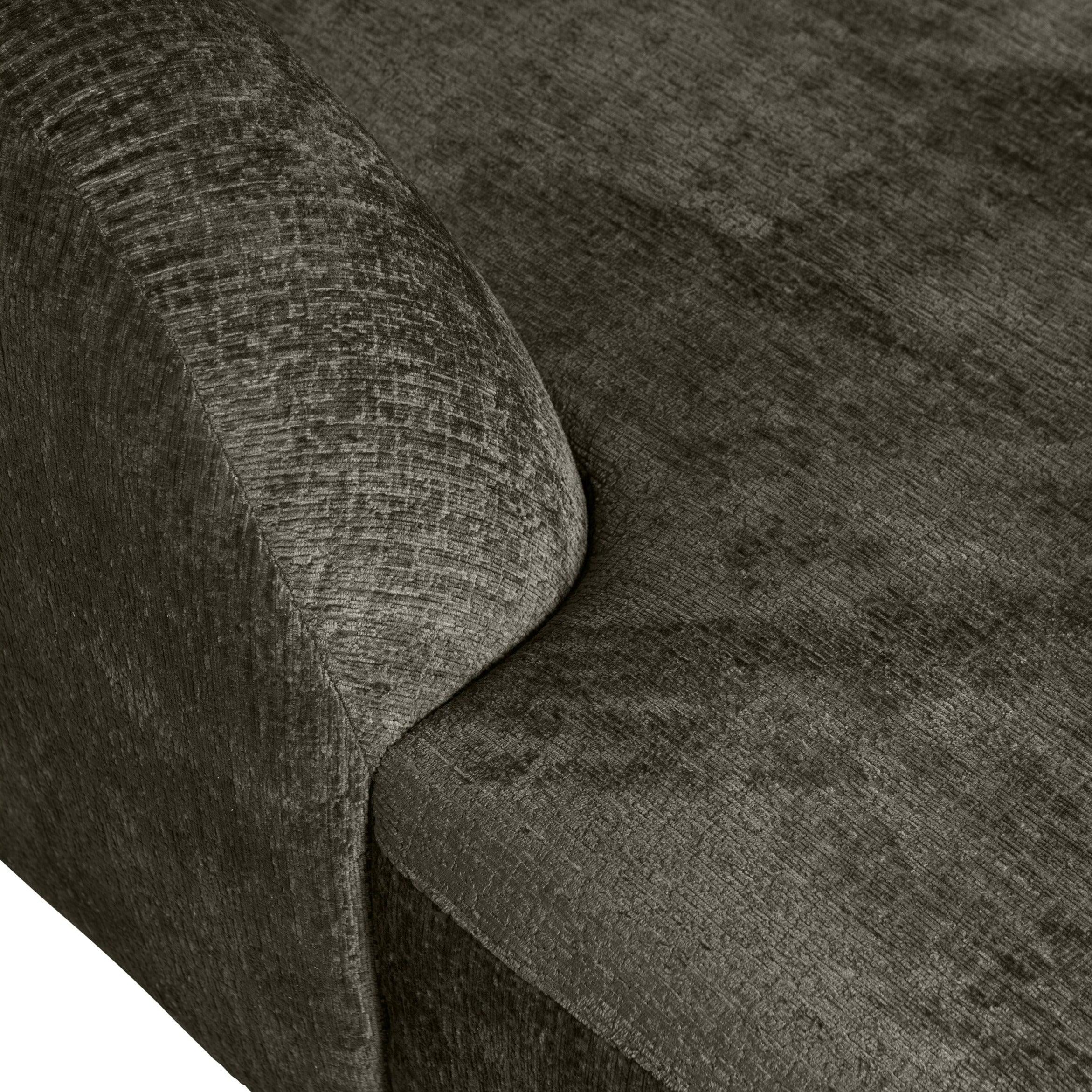 Narożnik lewostronny aksamitny SLOPING szarozielony Be Pure Eye on Design