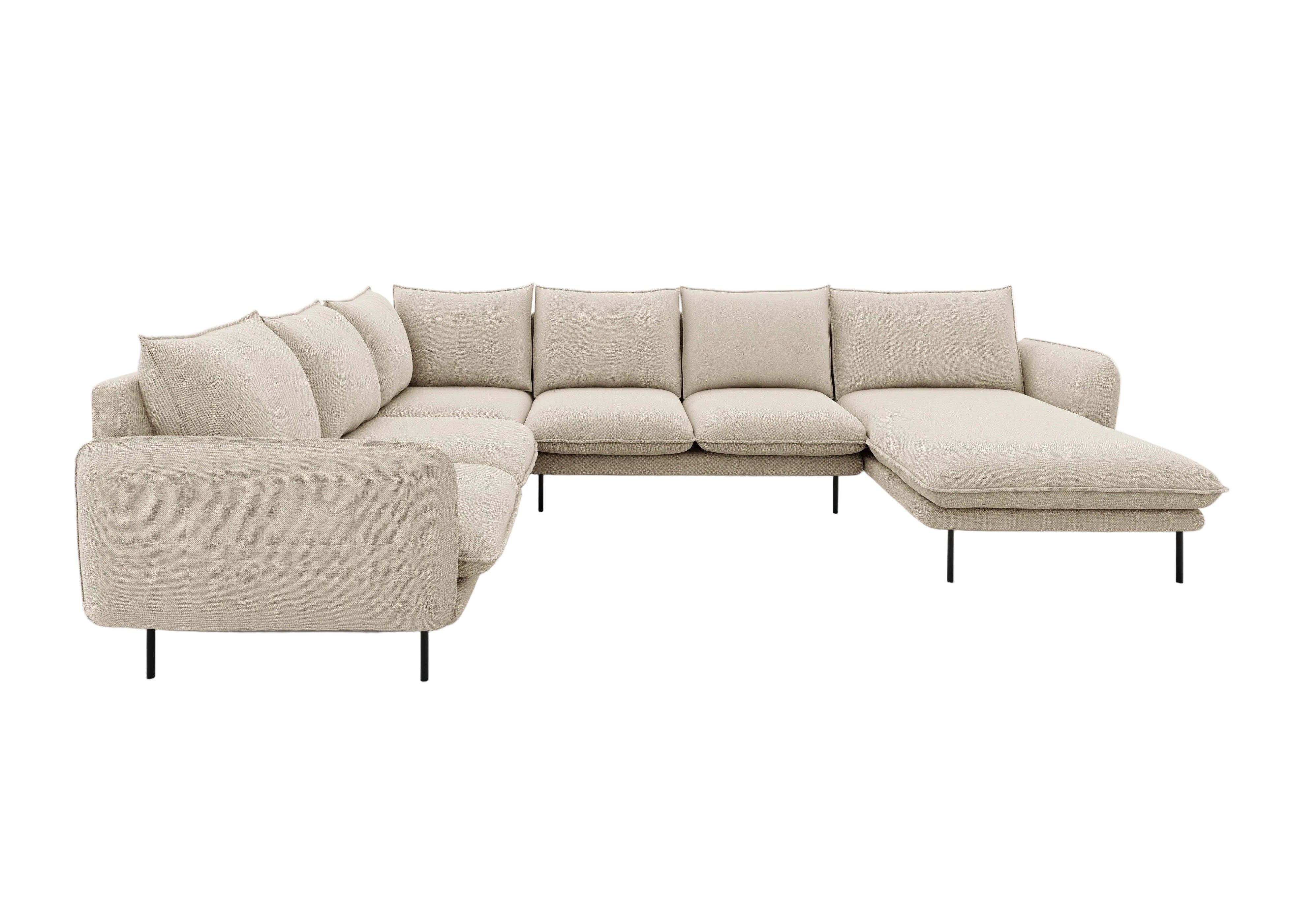 Narożnik lewostronny panoramiczny VIENNA beżowy z czarną podstawą Cosmopolitan Design Eye on Design