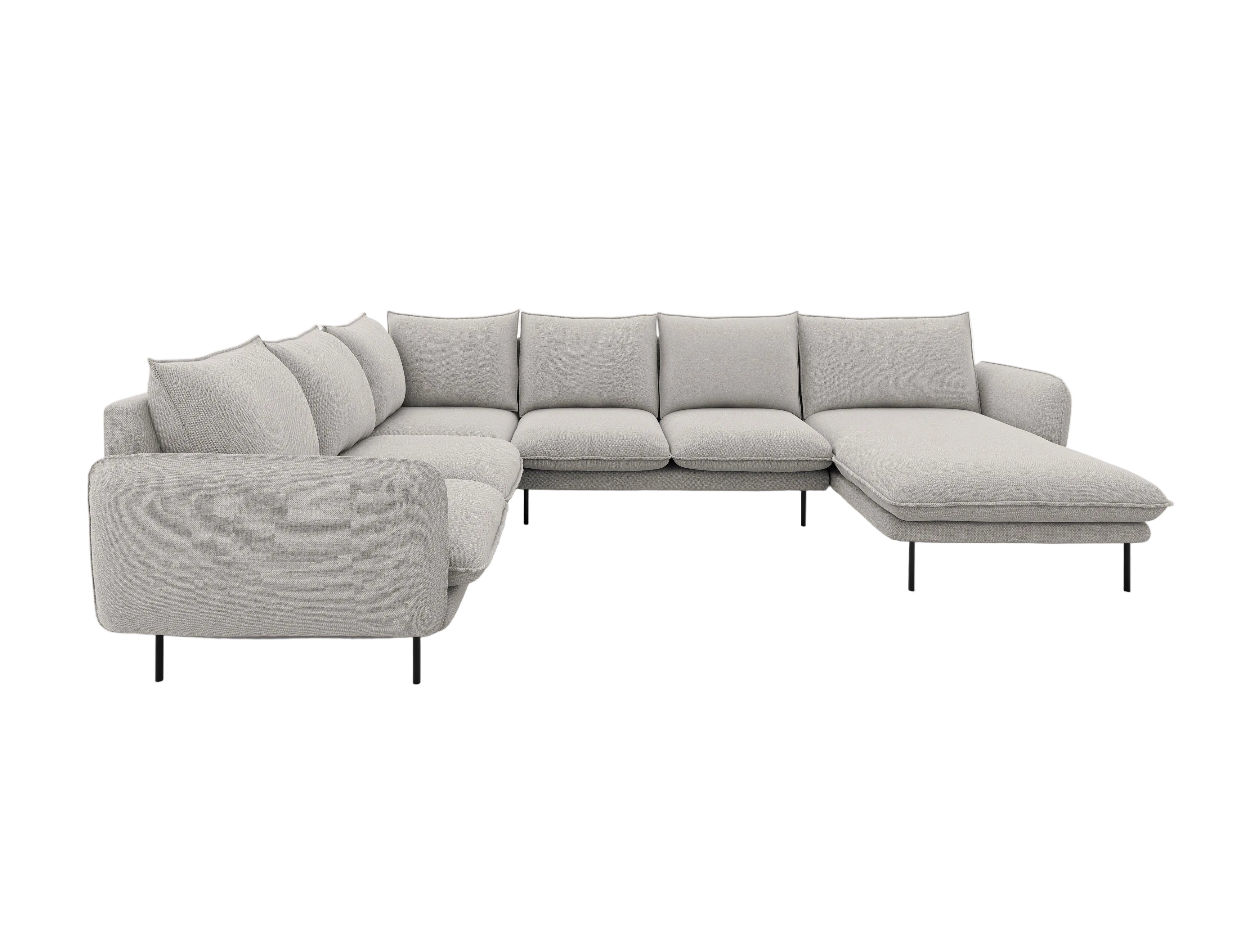 Narożnik lewostronny panoramiczny VIENNA jasnoszary z czarną podstawą Cosmopolitan Design Eye on Design