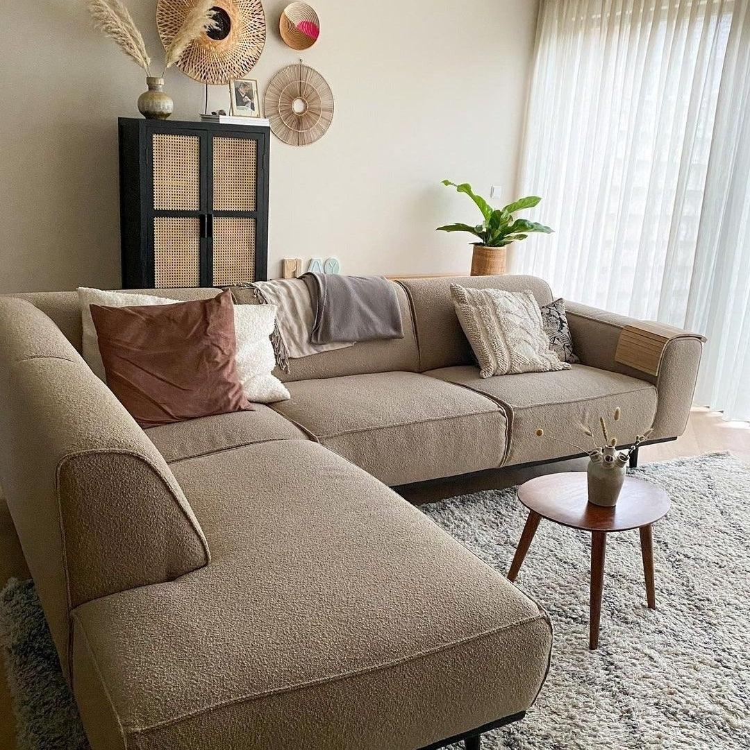 Narożnik lewostronny STATEMENT boucle jasnobrązowy Be Pure Eye on Design