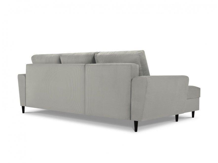 Narożnik lewostronny sztruksowy z funkcją spania KYOTO jasnoszary Cosmopolitan Design Eye on Design