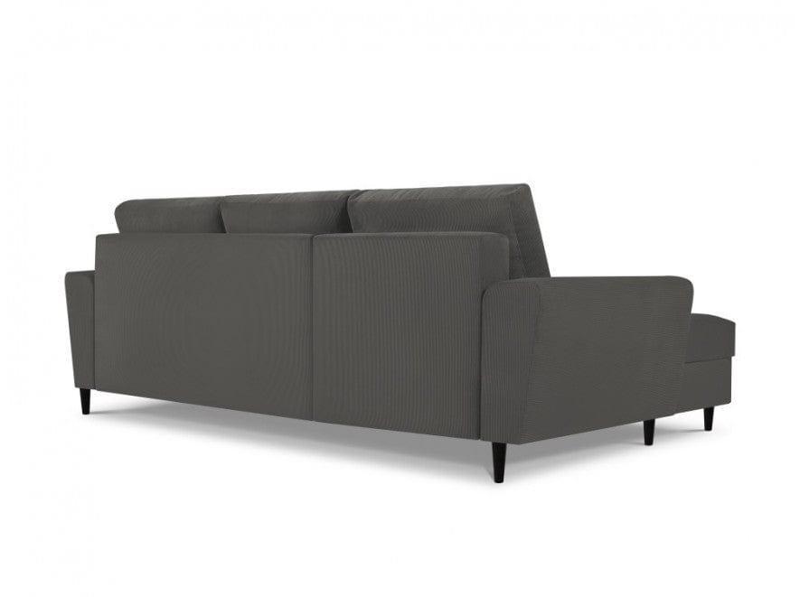 Narożnik lewostronny sztruksowy z funkcją spania KYOTO szary Cosmopolitan Design Eye on Design