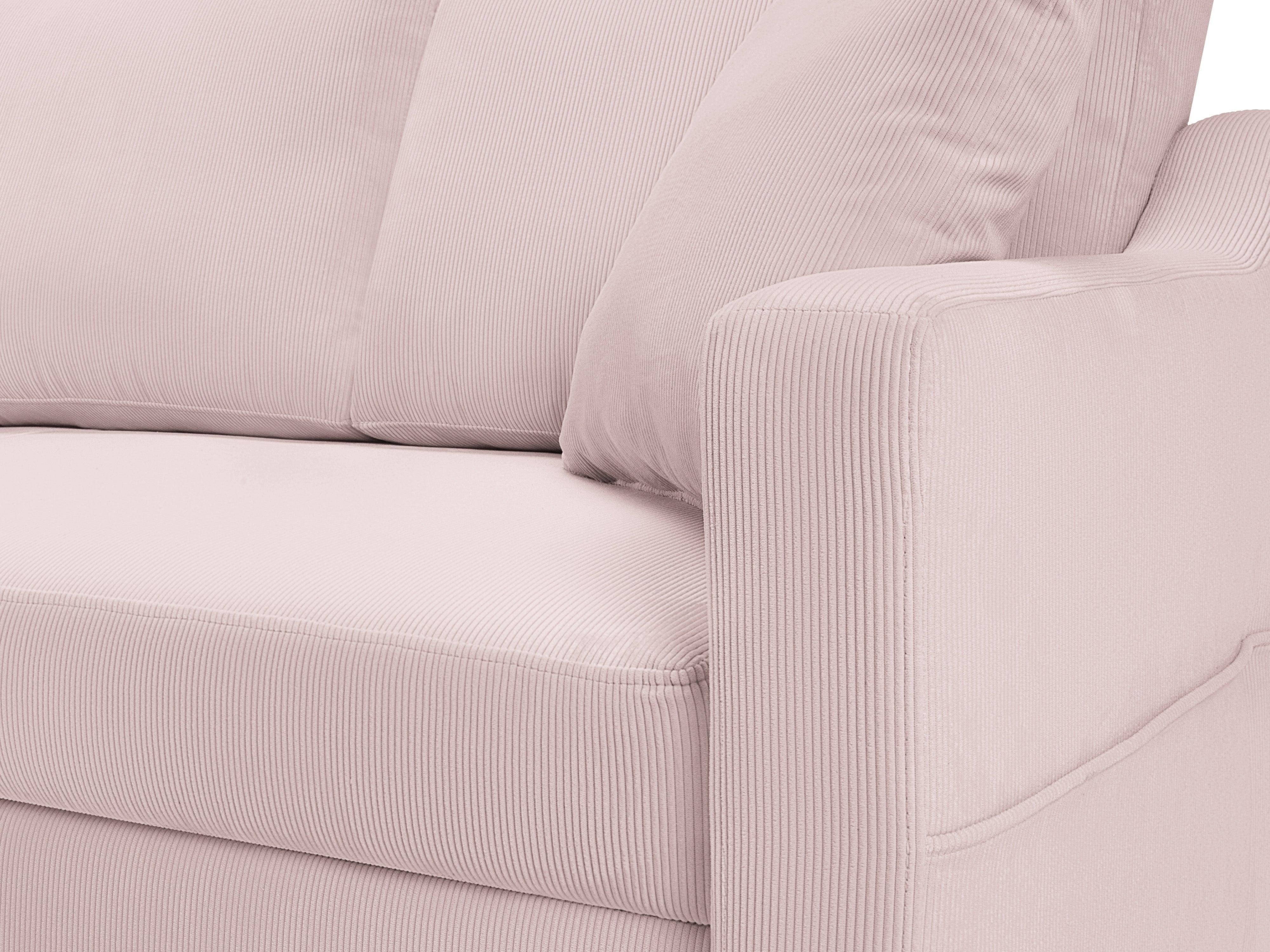 Narożnik lewostronny sztruksowy z funkcją spania ROSE różowy Mazzini Sofas Eye on Design