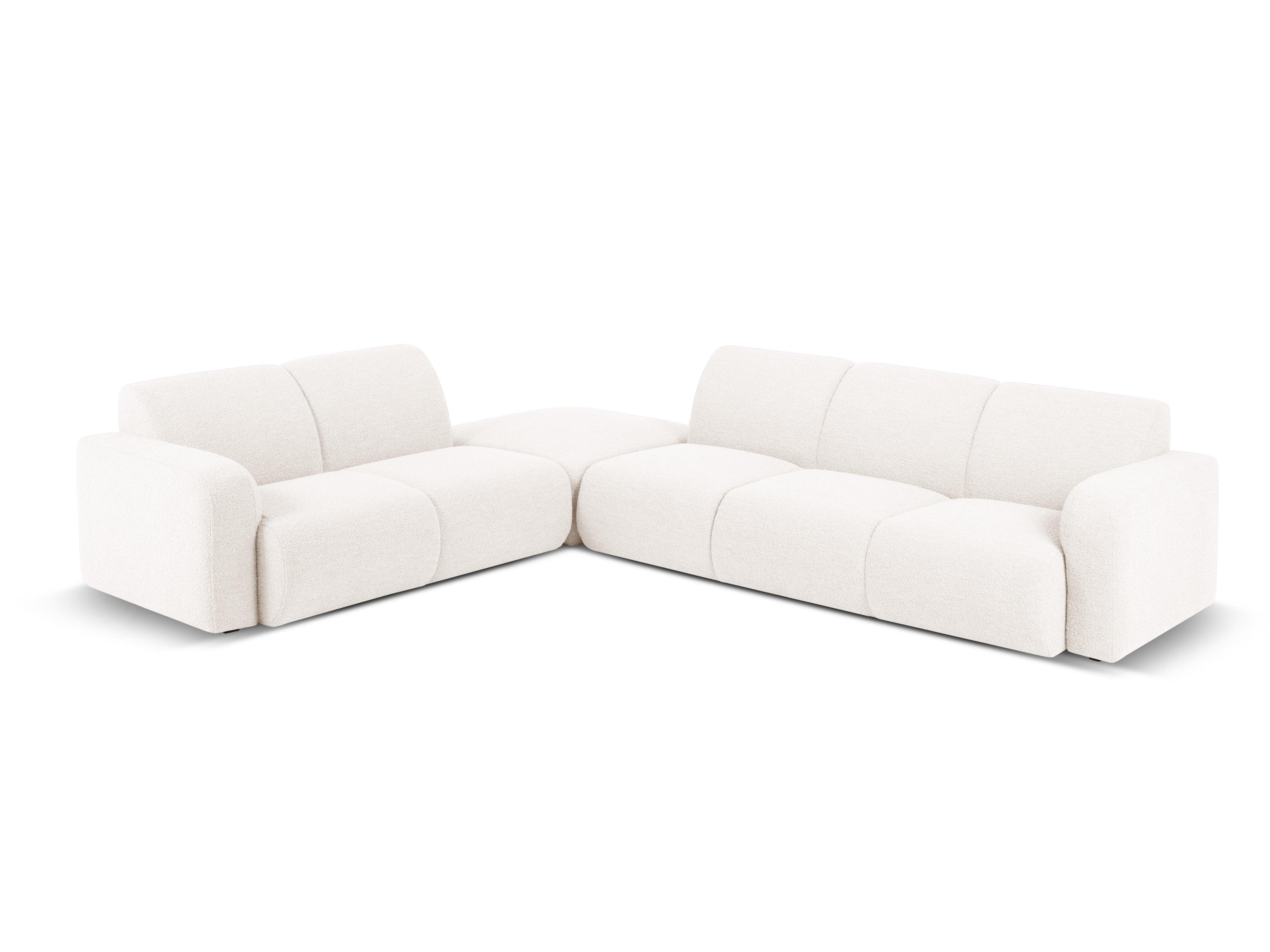 Narożnik lewostronny w tkaninie boucle 6-osobowy LOLA biały Windsor & Co Eye on Design