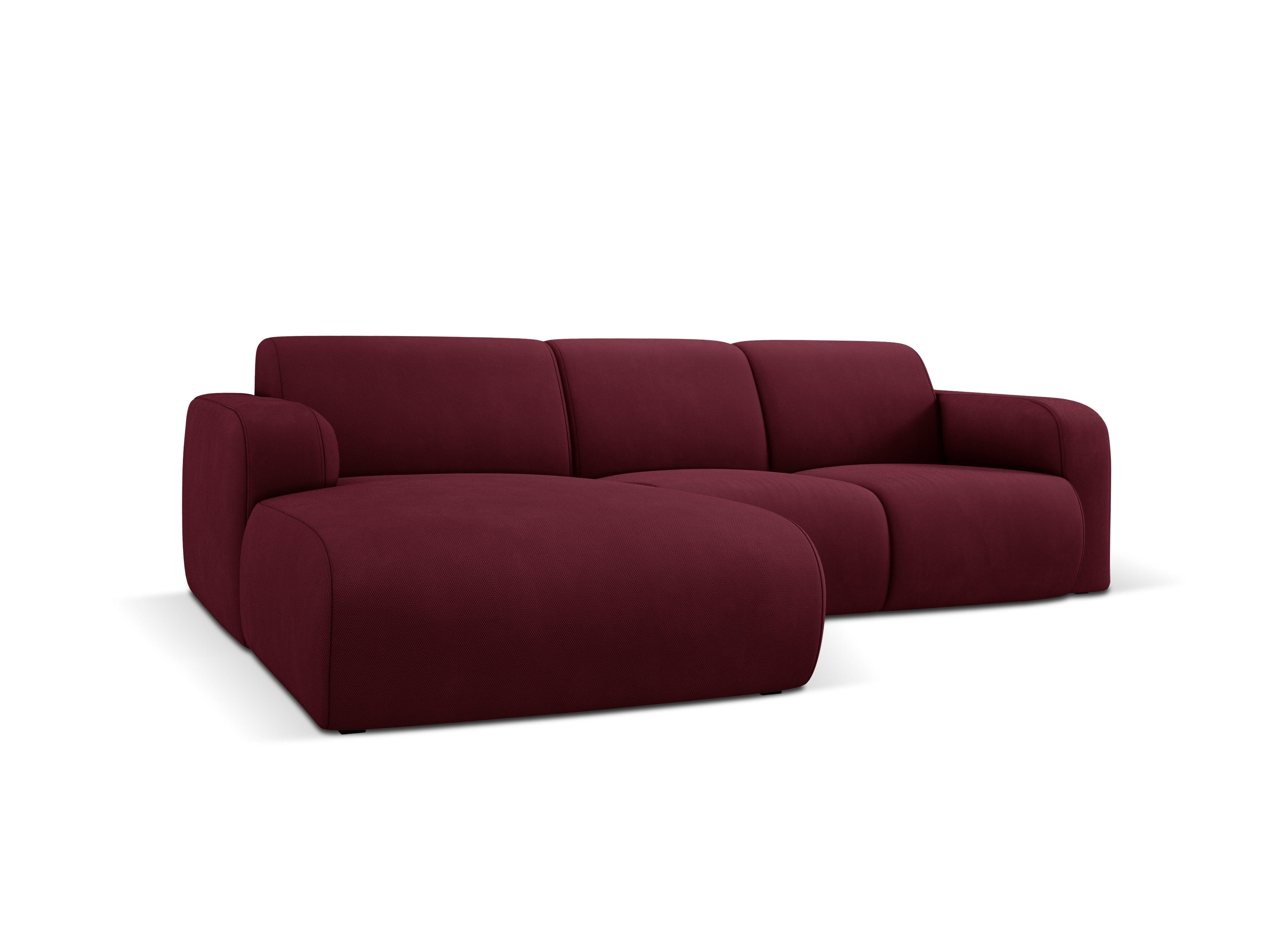 Narożnik lewostronny w tkaninie chenillowej 4-osobowy LOLA bordowy Windsor & Co Eye on Design