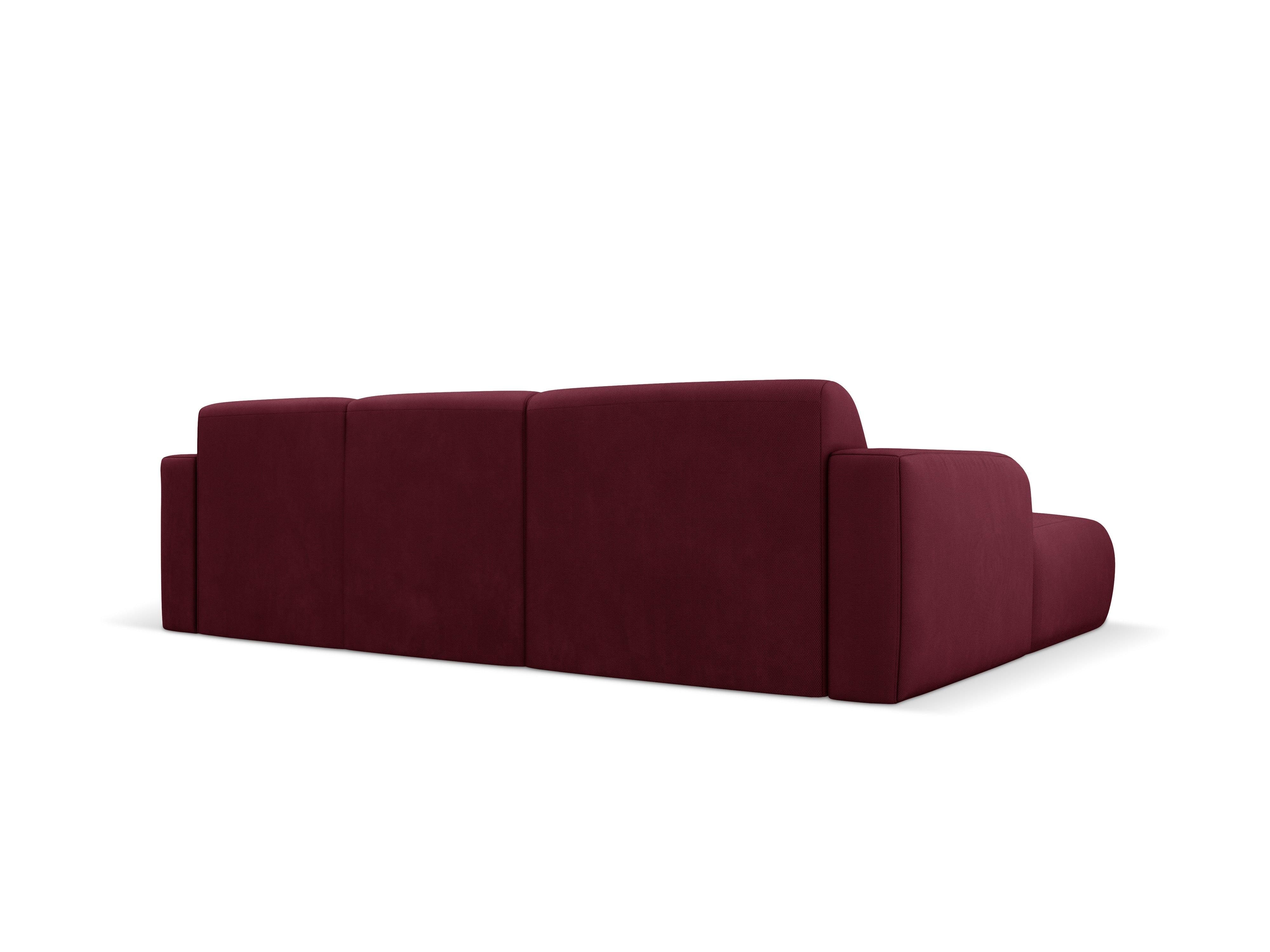 Narożnik lewostronny w tkaninie chenillowej 4-osobowy LOLA bordowy Windsor & Co Eye on Design