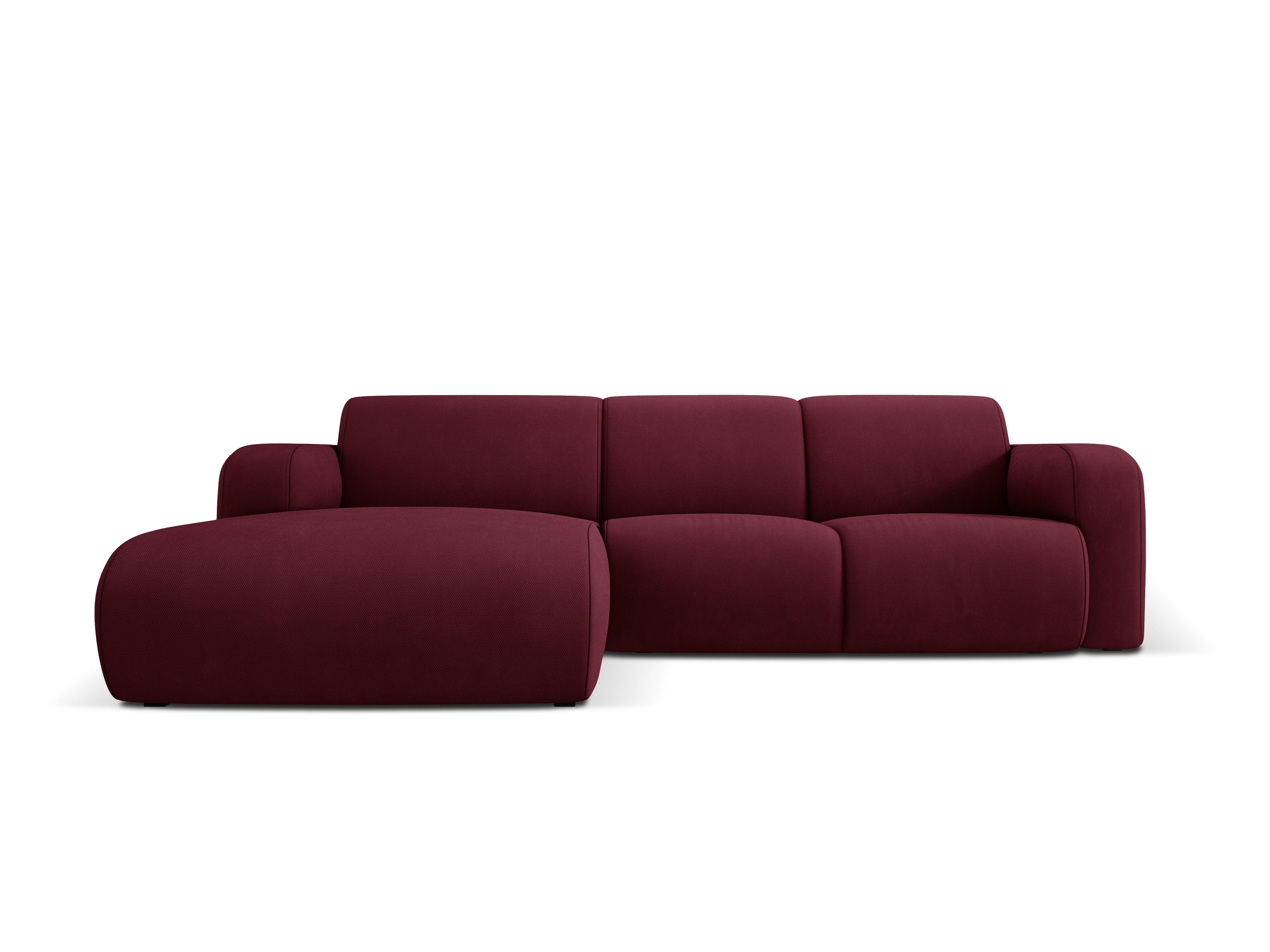 Narożnik lewostronny w tkaninie chenillowej 4-osobowy LOLA bordowy Windsor & Co Eye on Design