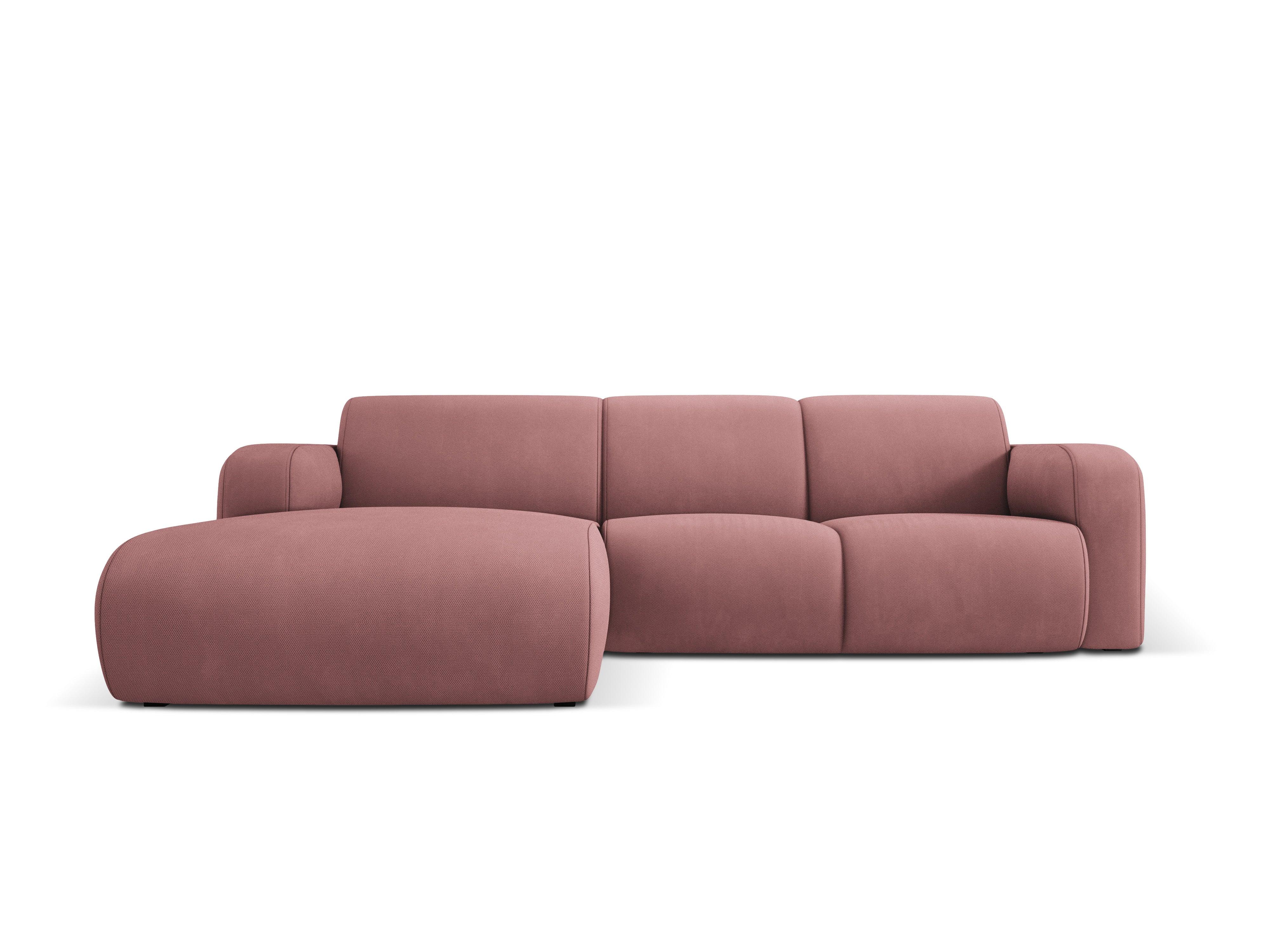Narożnik lewostronny w tkaninie chenillowej 4-osobowy LOLA różowy Windsor & Co Eye on Design