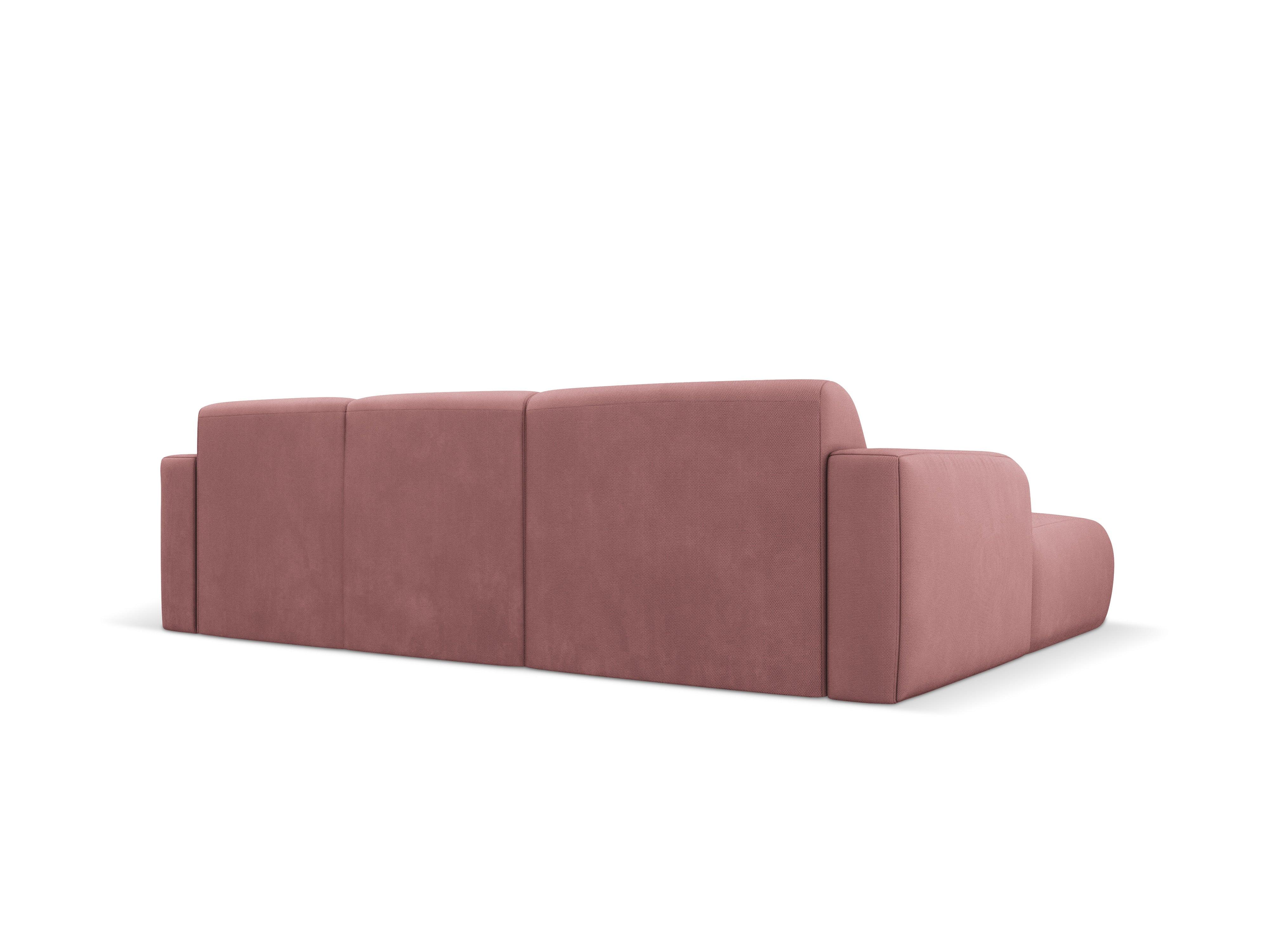 Narożnik lewostronny w tkaninie chenillowej 4-osobowy LOLA różowy Windsor & Co Eye on Design