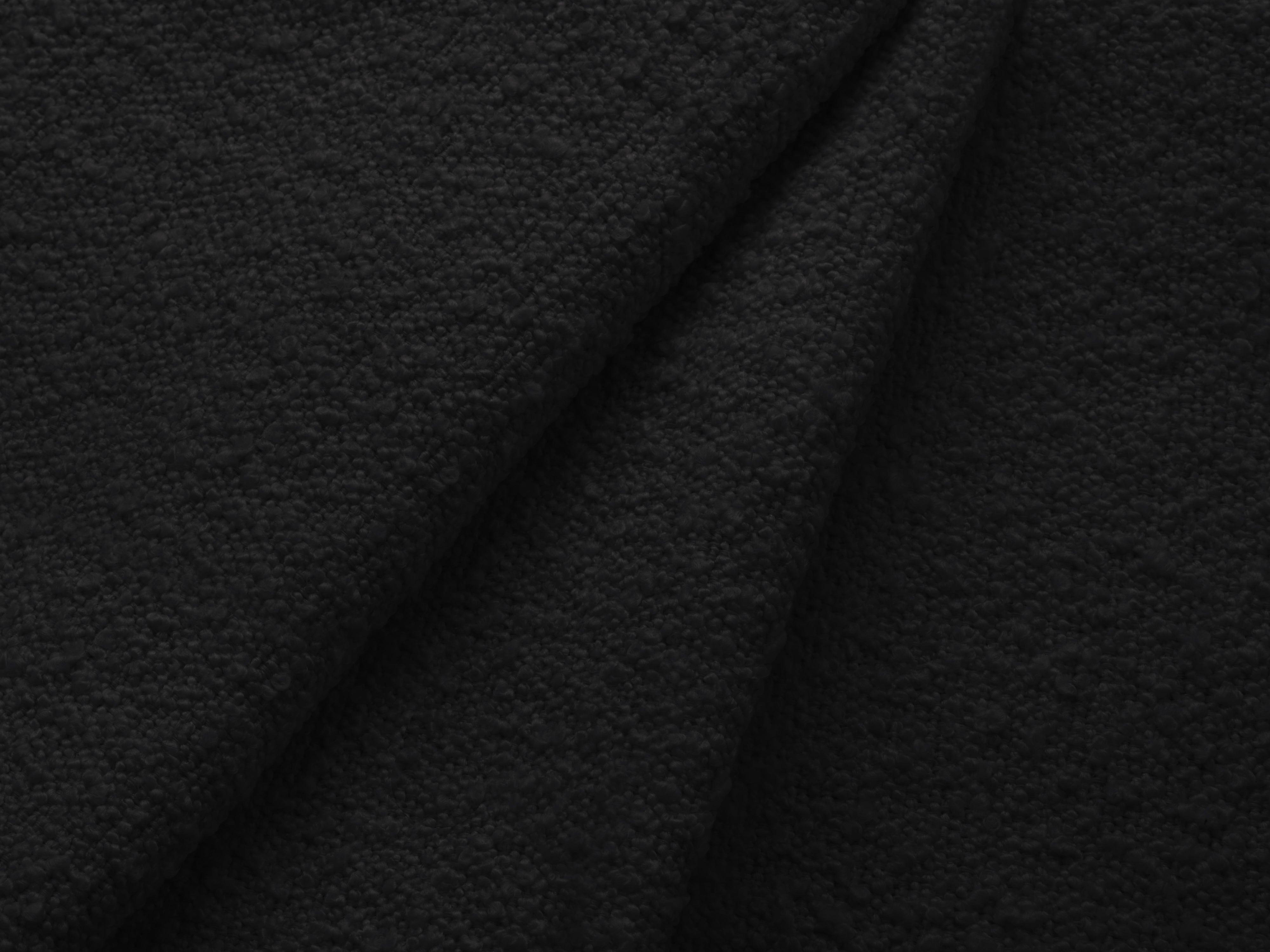Narożnik lewostronny z funkcją spania KYOTO czarny bouclé z drewnianą podstawą Cosmopolitan Design Eye on Design