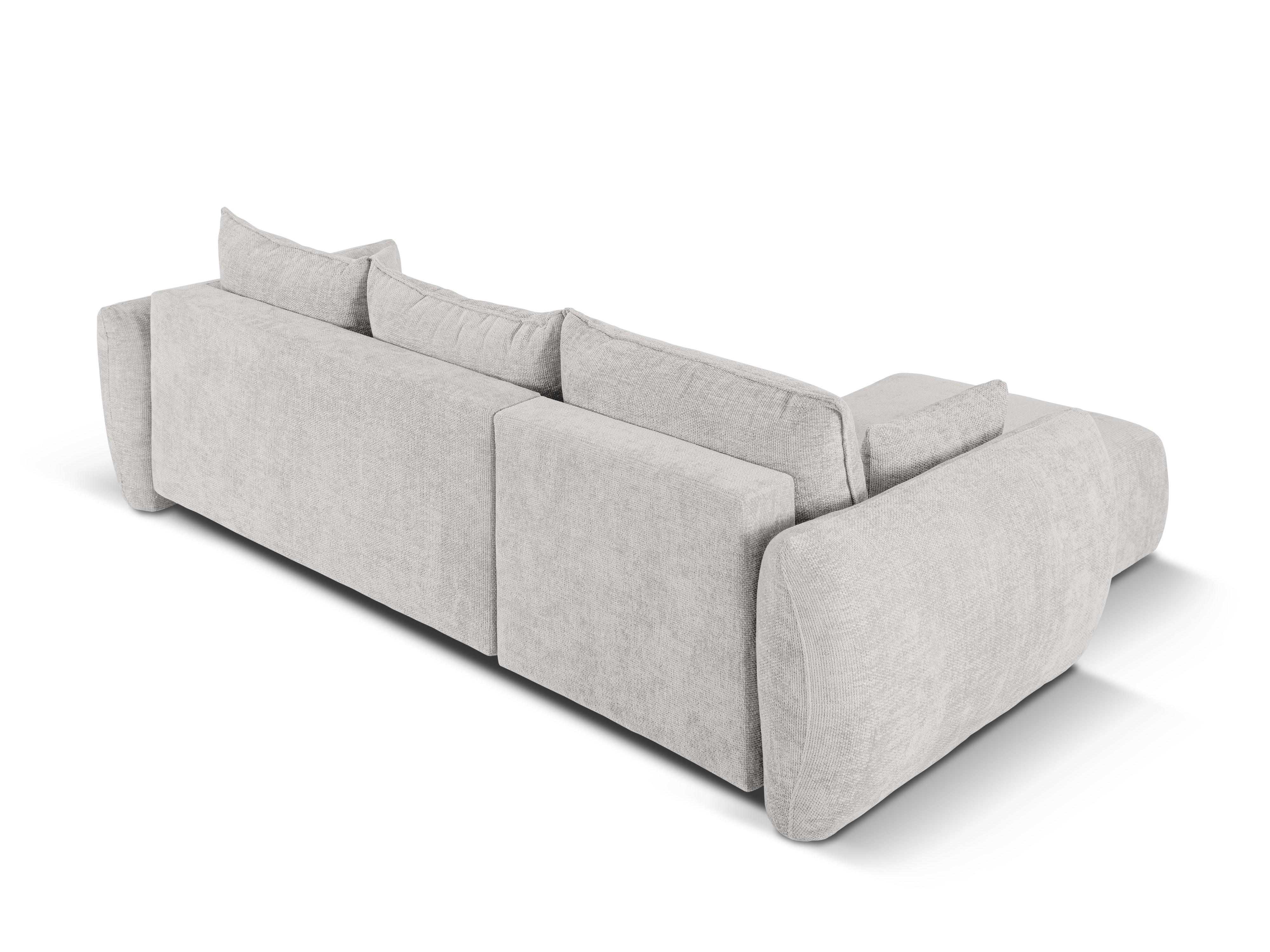 Narożnik lewostronny z funkcją spania MATERA jasnoszary szenil Cosmopolitan Design Eye on Design