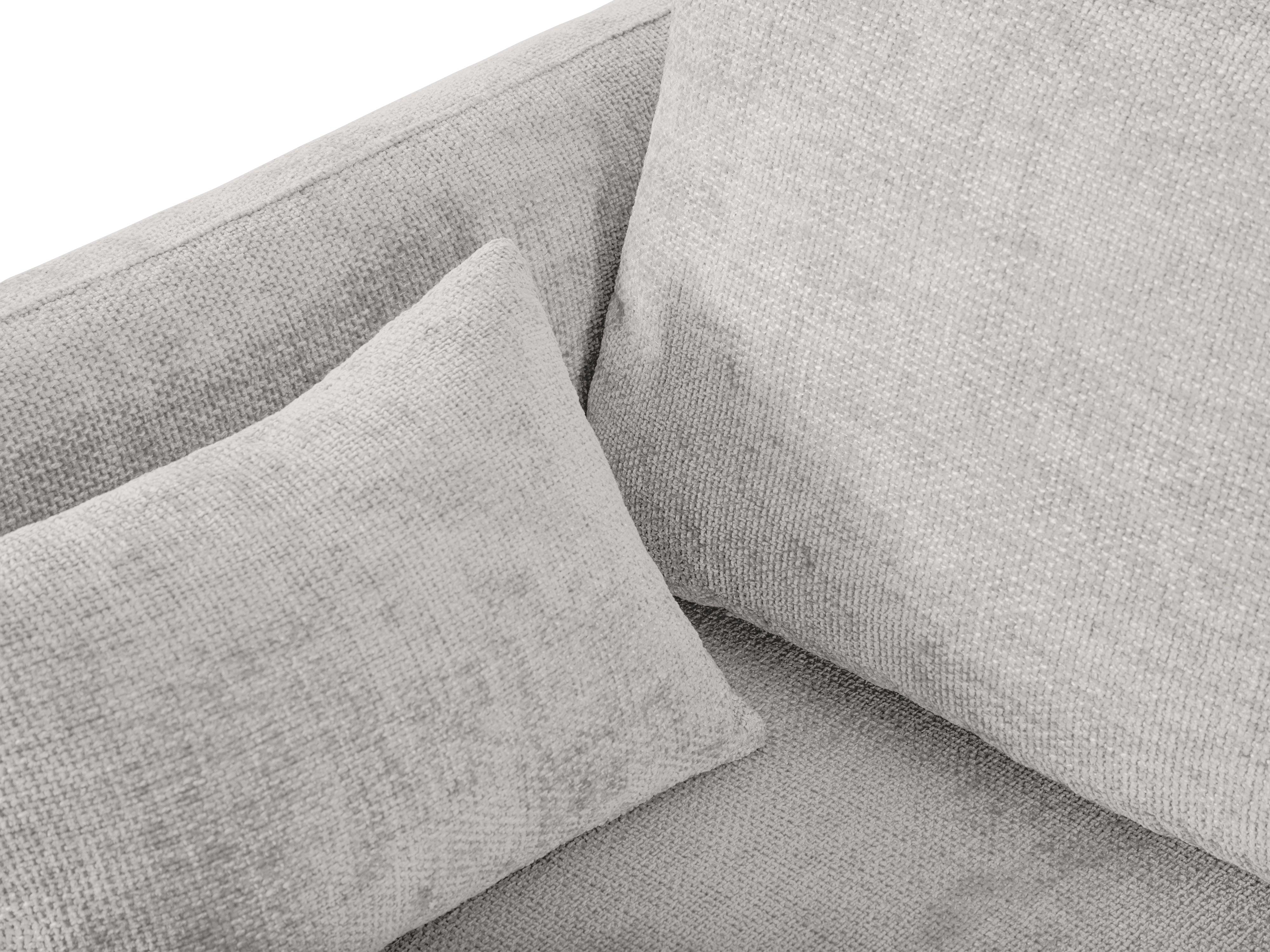 Narożnik lewostronny z funkcją spania MATERA jasnoszary szenil Cosmopolitan Design Eye on Design