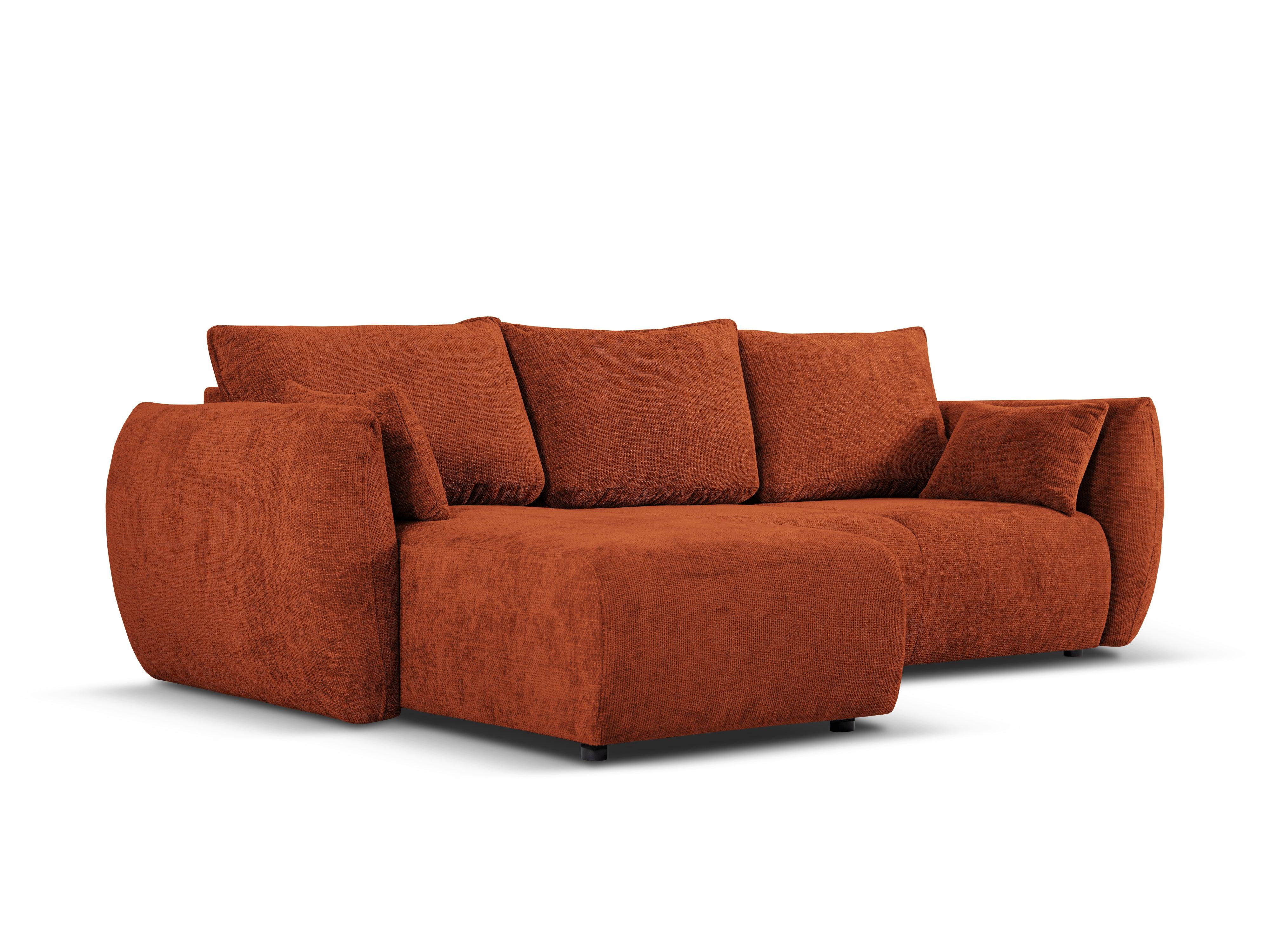 Narożnik lewostronny z funkcją spania MATERA terracotta szenil Cosmopolitan Design Eye on Design