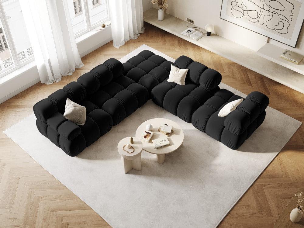 Narożnik modułowy aksamitny 3-osobowy TROPEA czarny Milo Casa Eye on Design
