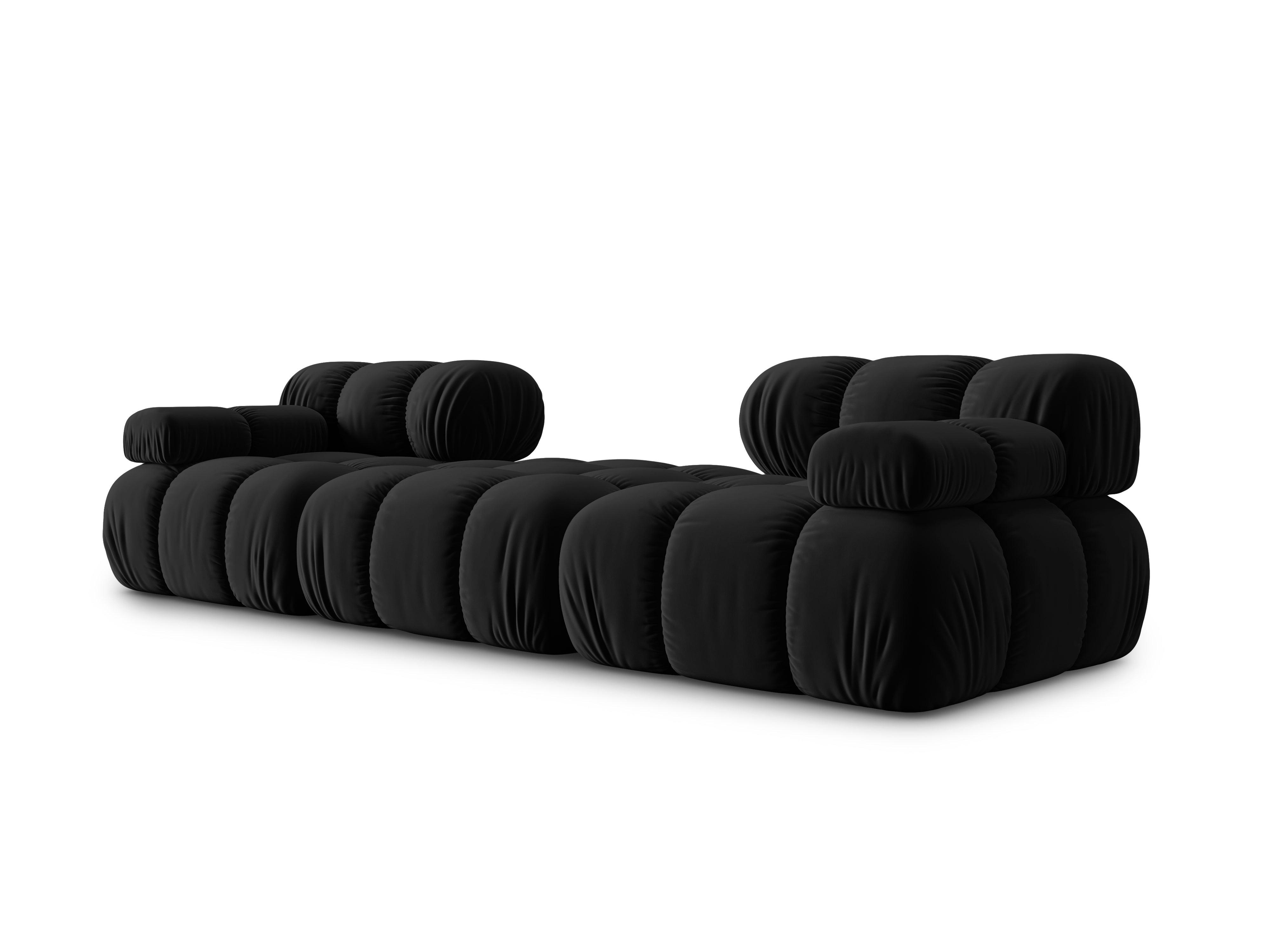 Narożnik modułowy aksamitny 3-osobowy TROPEA czarny Milo Casa Eye on Design