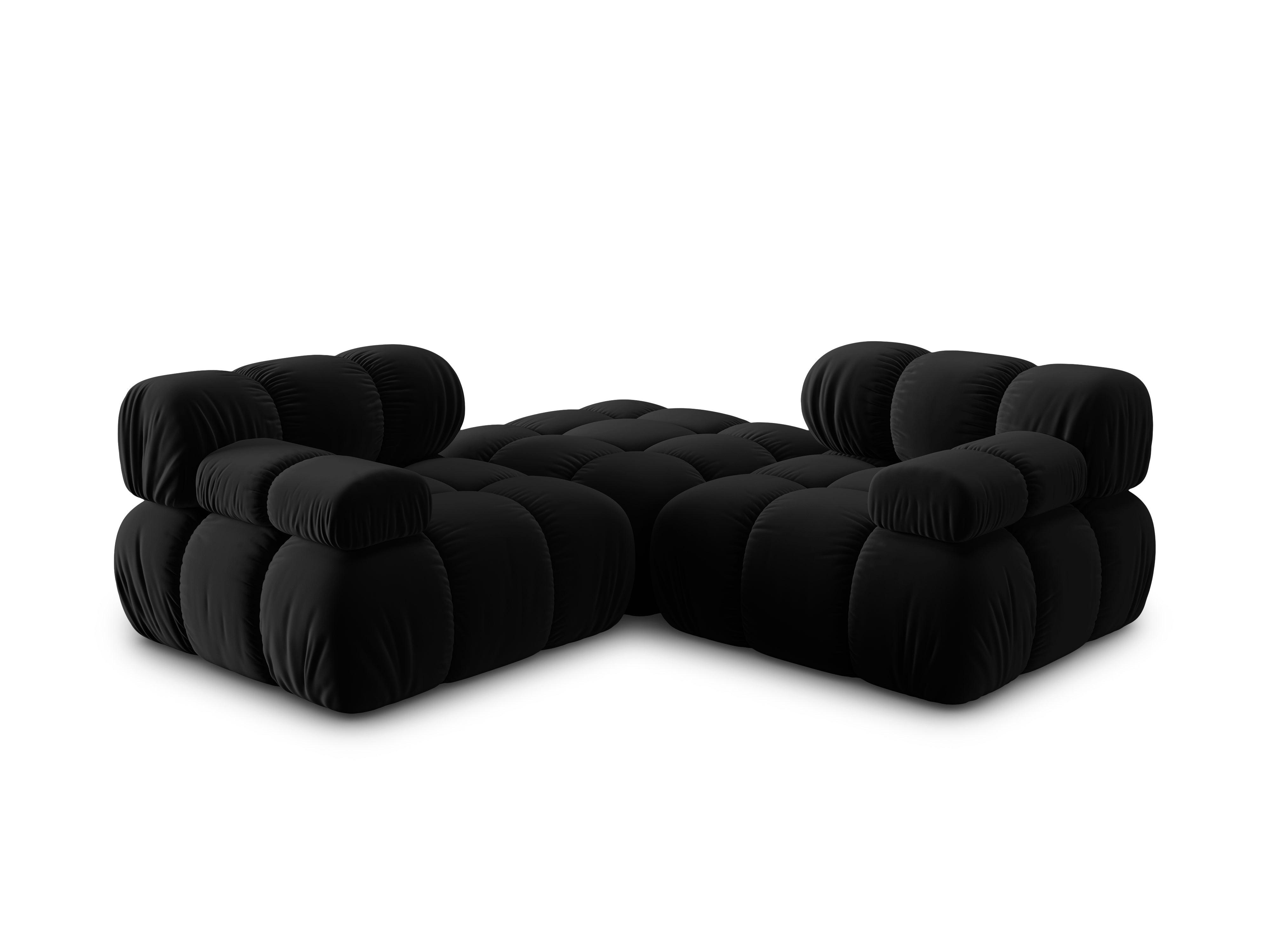 Narożnik modułowy aksamitny 3-osobowy TROPEA czarny Milo Casa Eye on Design