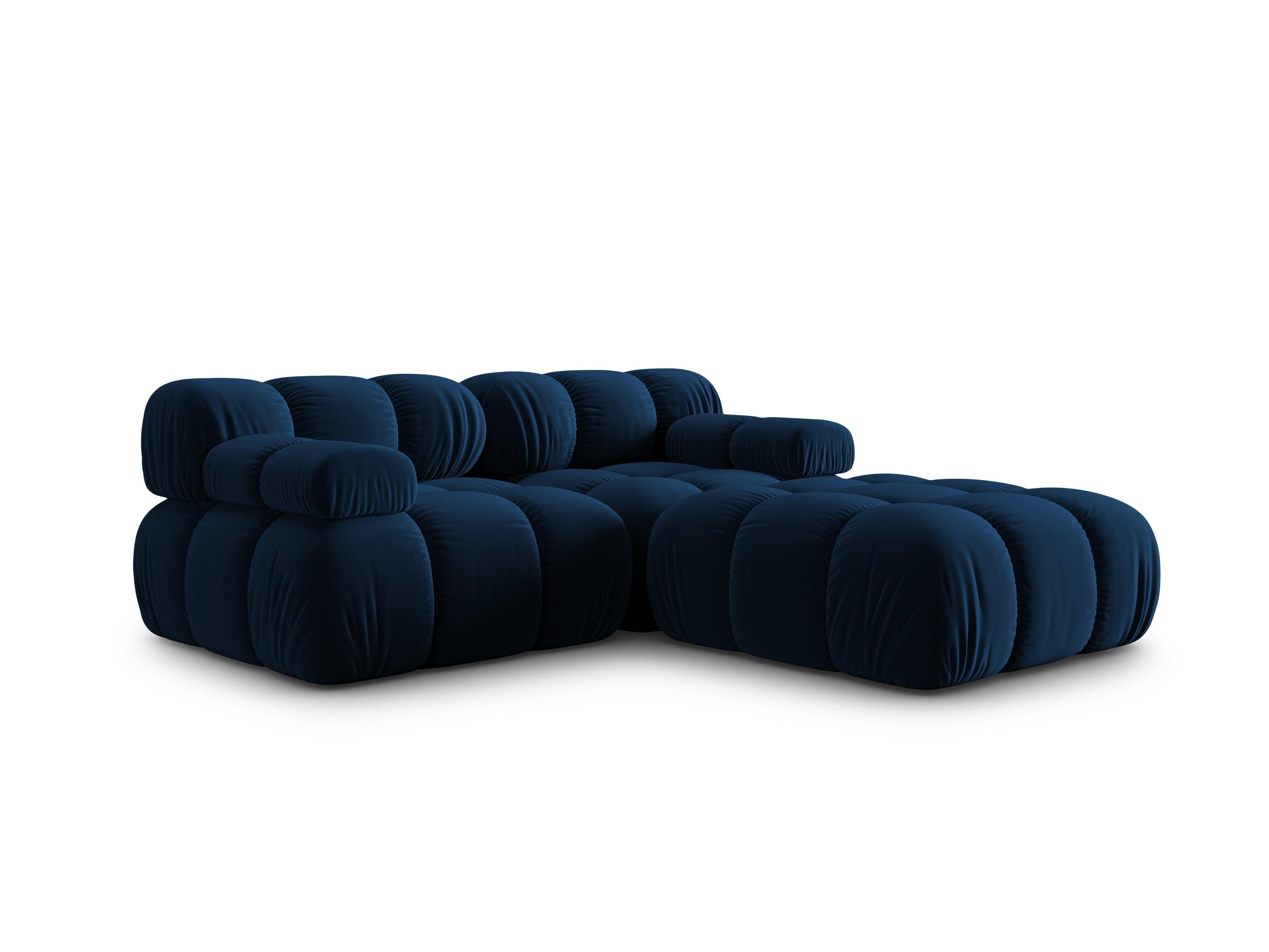 Narożnik modułowy aksamitny 3-osobowy TROPEA granat królewski Milo Casa Eye on Design