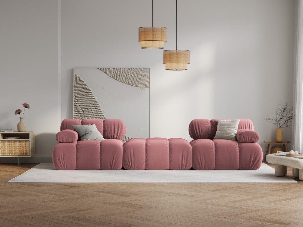 Narożnik modułowy aksamitny 3-osobowy TROPEA różowy Milo Casa Eye on Design