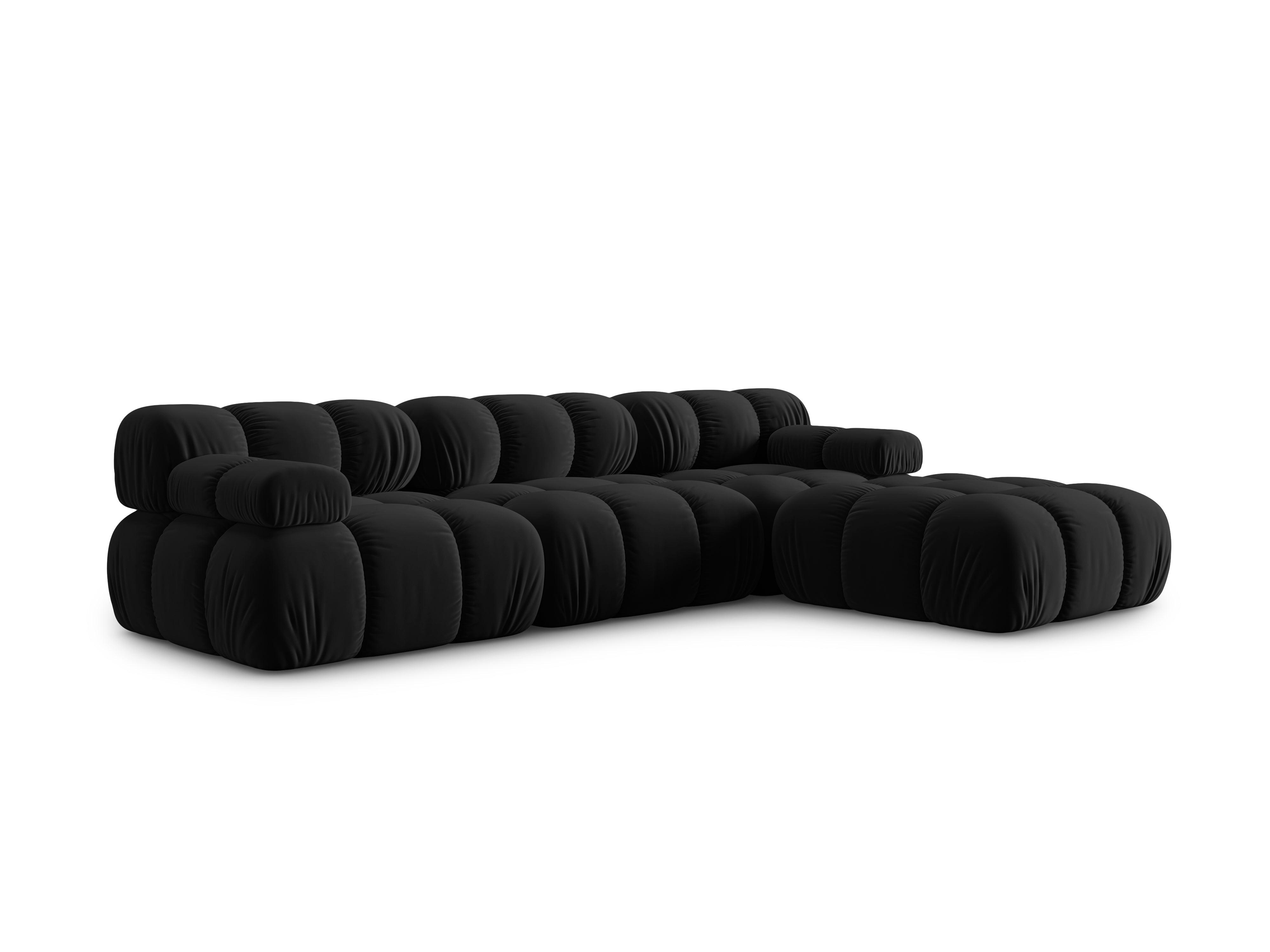 Narożnik modułowy aksamitny 4-osobowy TROPEA czarny Milo Casa Eye on Design