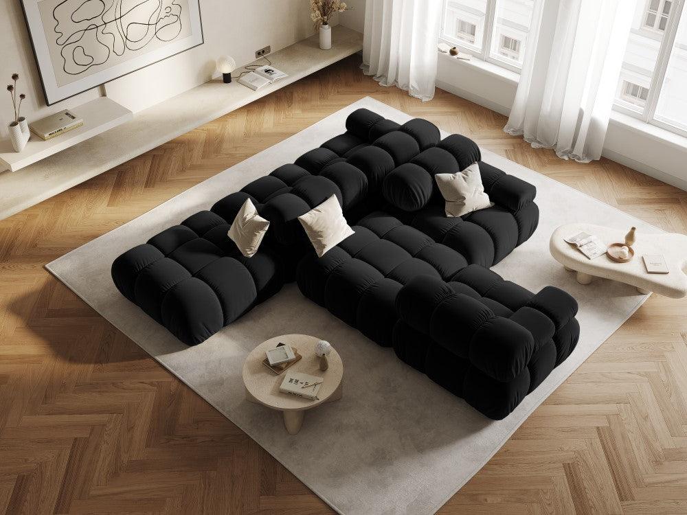 Narożnik modułowy aksamitny 4-osobowy TROPEA czarny Milo Casa Eye on Design