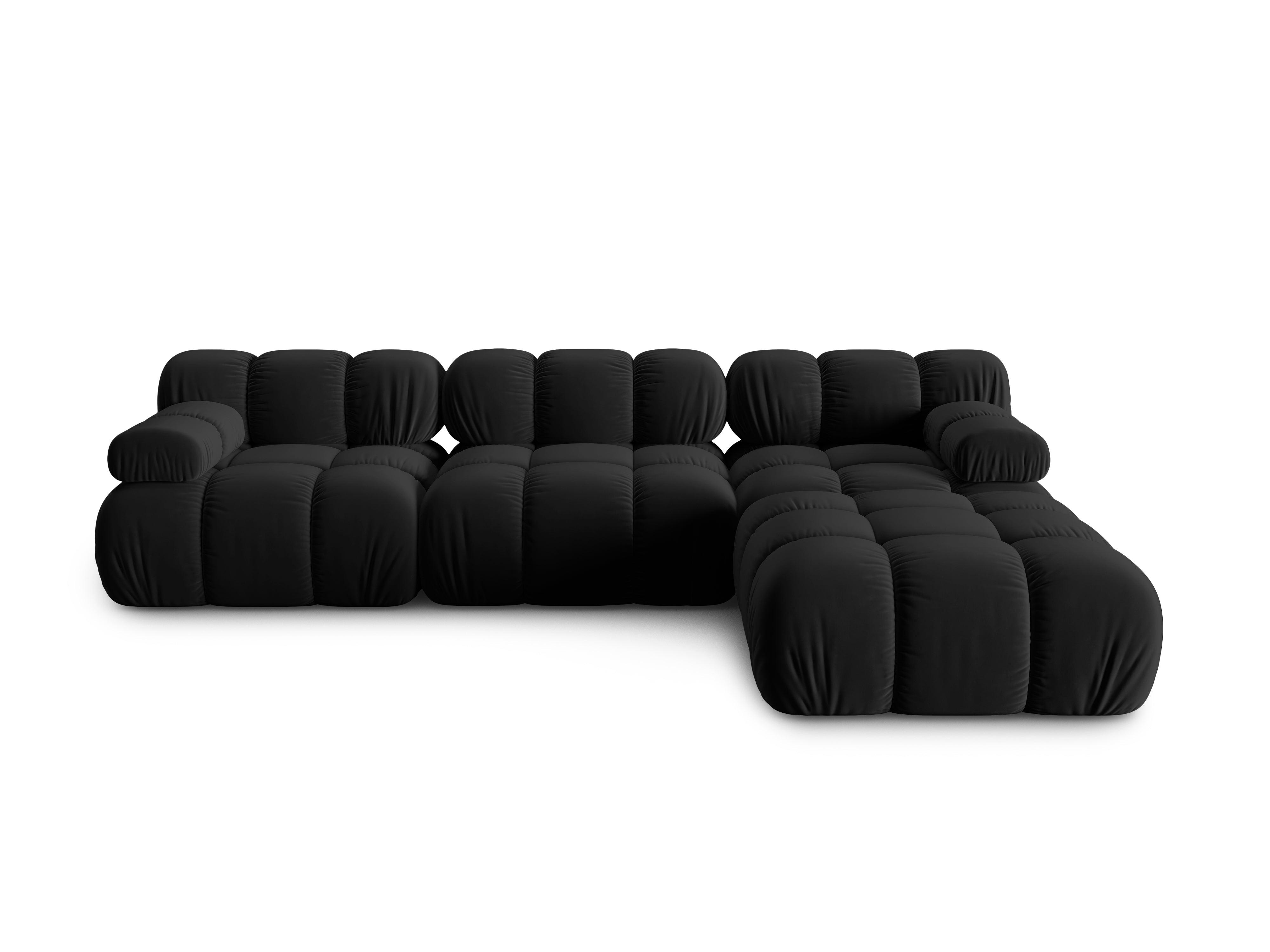 Narożnik modułowy aksamitny 4-osobowy TROPEA czarny Milo Casa Eye on Design